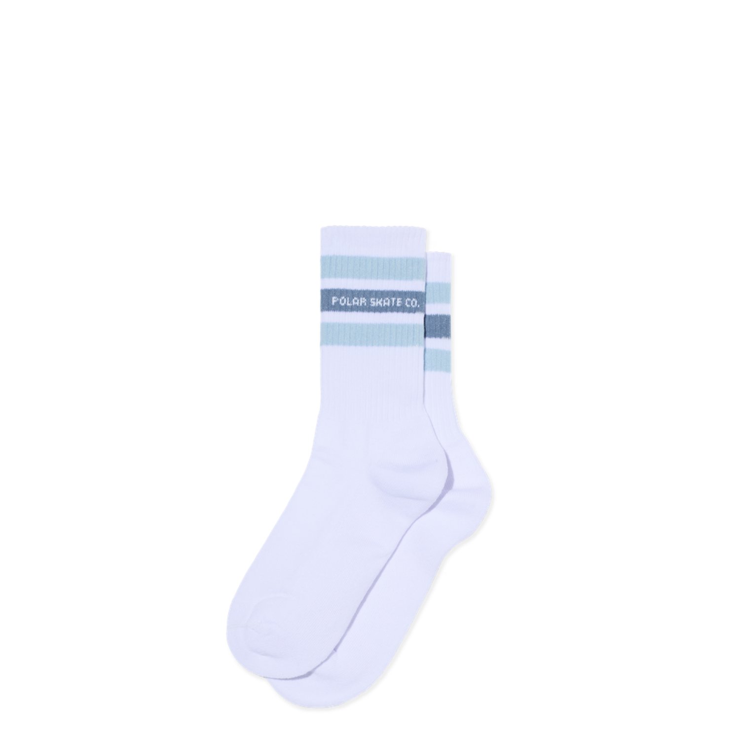 Chaussettes, chaussettes à bord-côtes, blanches, rayées, Polarskate Co