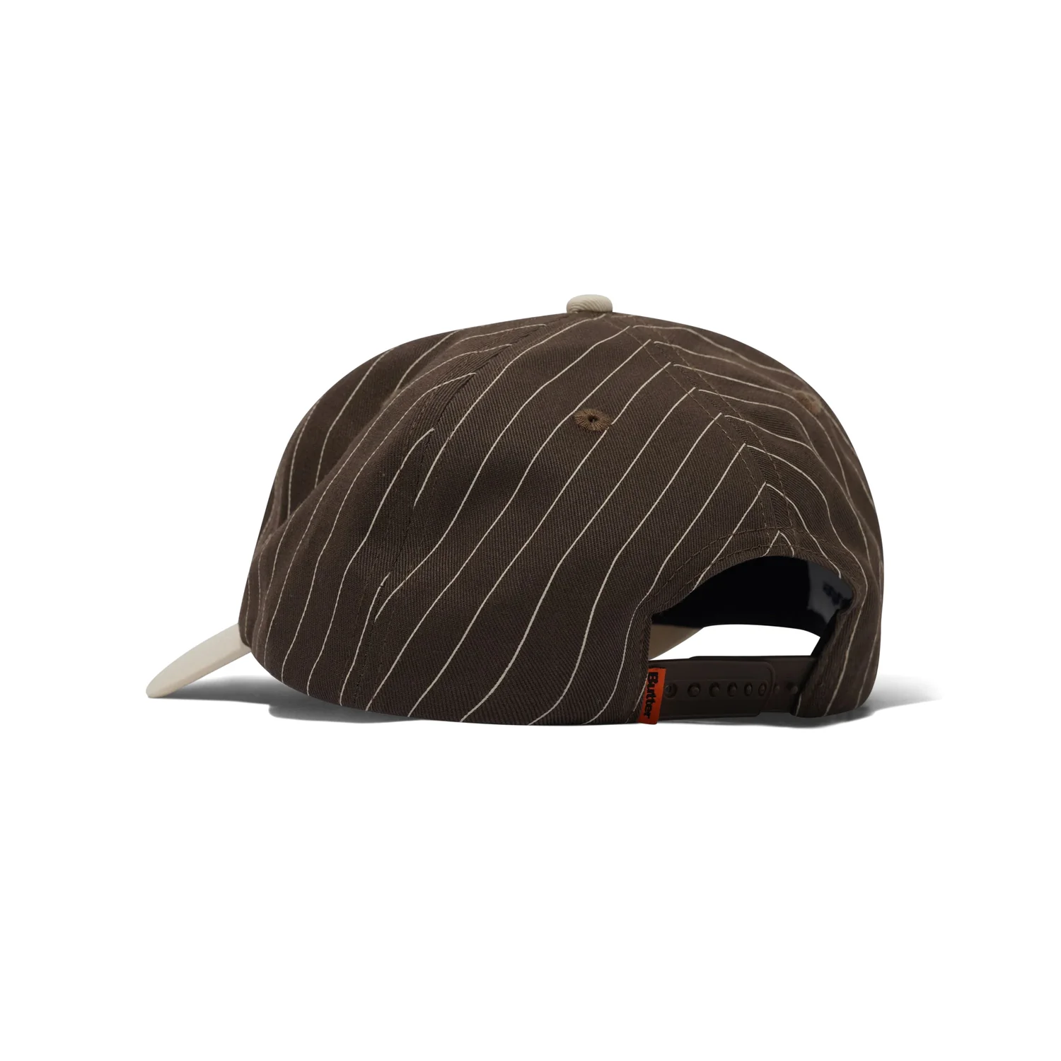 Casquette de baseball, marron foncé, à fines rayures, visière incurvée, fermeture snapback