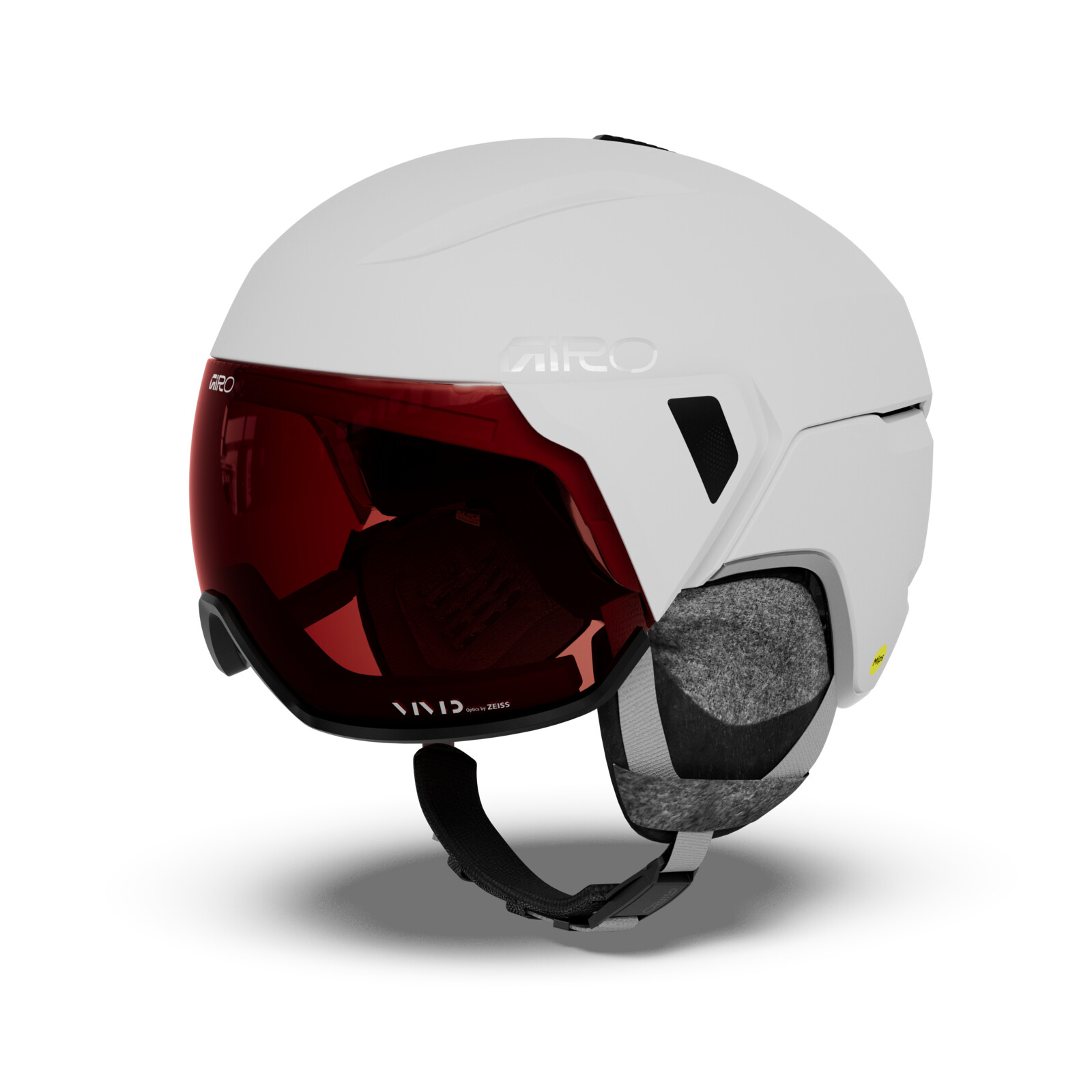 skihelm, weisses helm, roter visier, gehörschutz, Schaumstofffutter