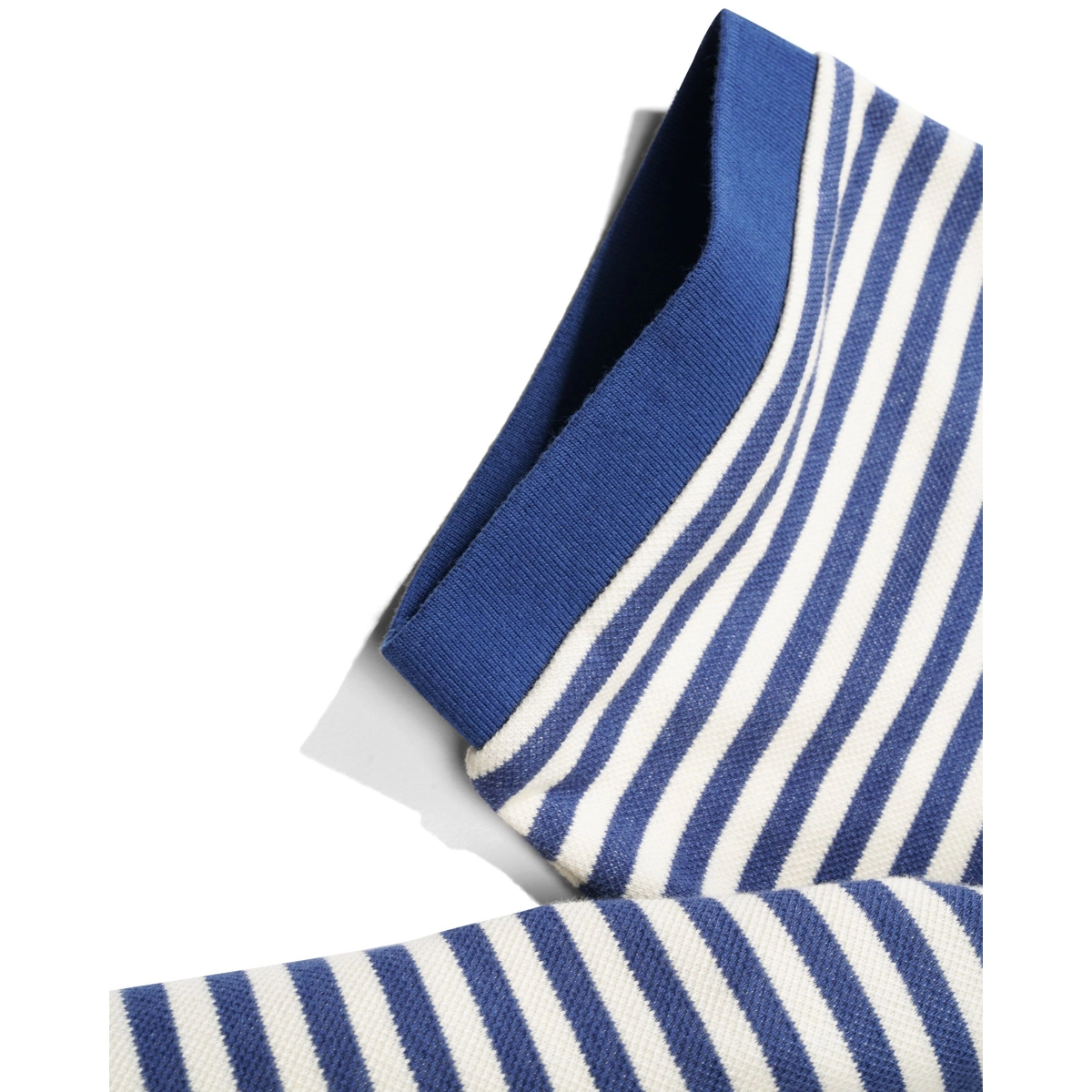 Crest Polo Rayures, col, manches courtes, côtes, coton, rayures, bleu, pull, col, poignets