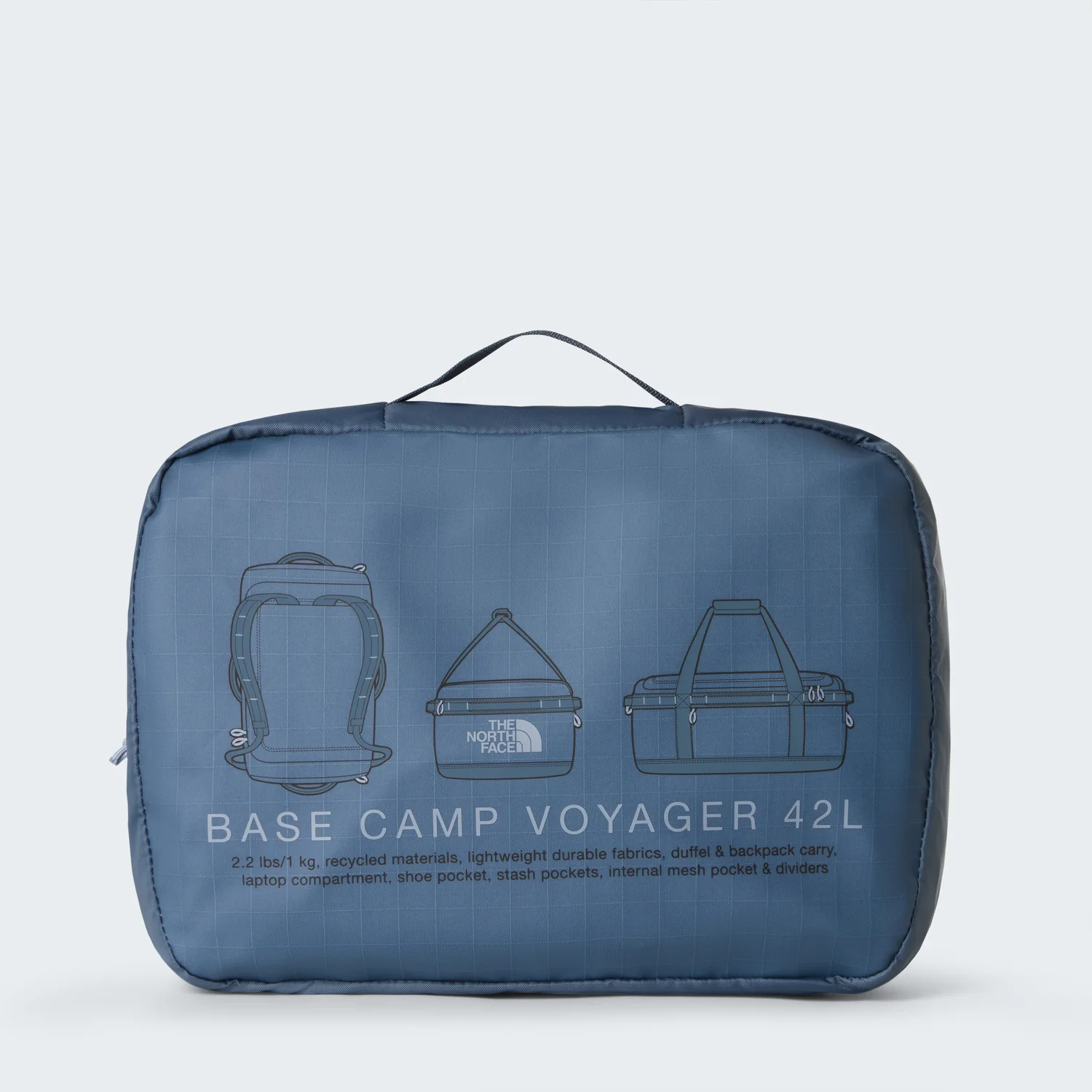 Base Camp Voyager Duffel 42L Reisetasche, Rucksack, 42 Liter, Blau, Recyceltes Material