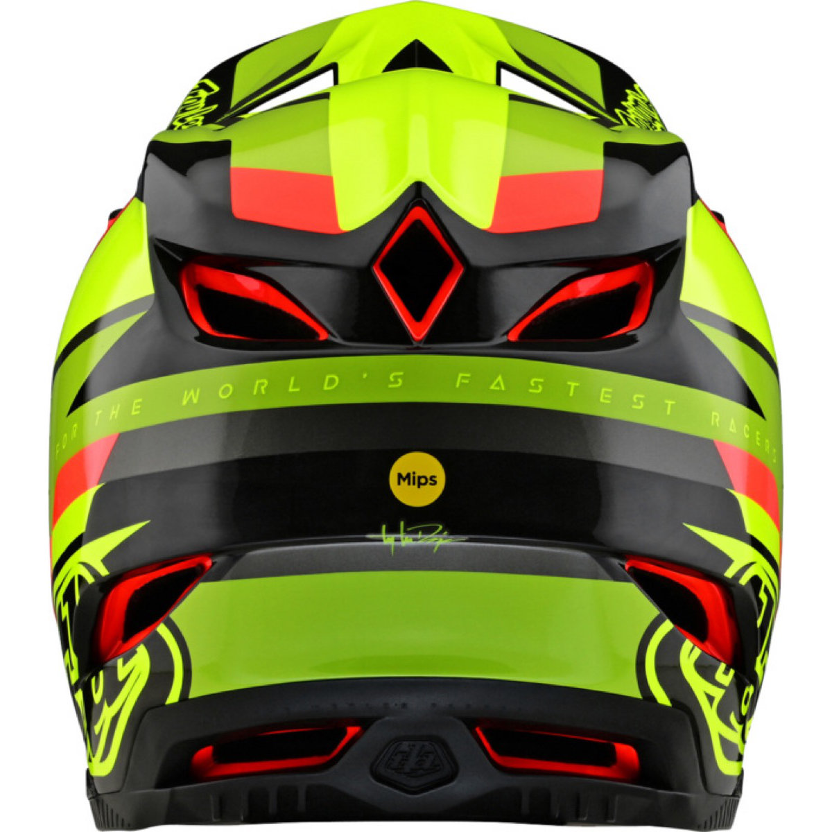 D4 Carbon Helmet Troy Lee Designs D4 Carbon Helmet Schwarz-gelb Fluo, Ansicht 3