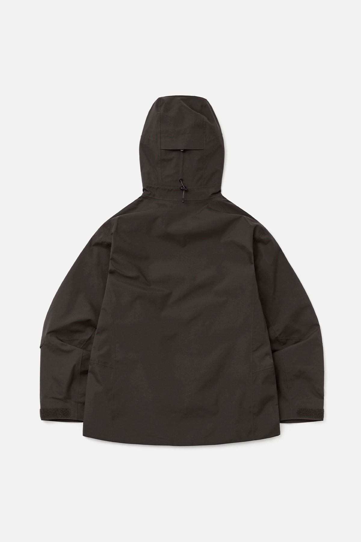 Veste à capuche, marron foncé, coupe-vent, manches longues, style minimaliste