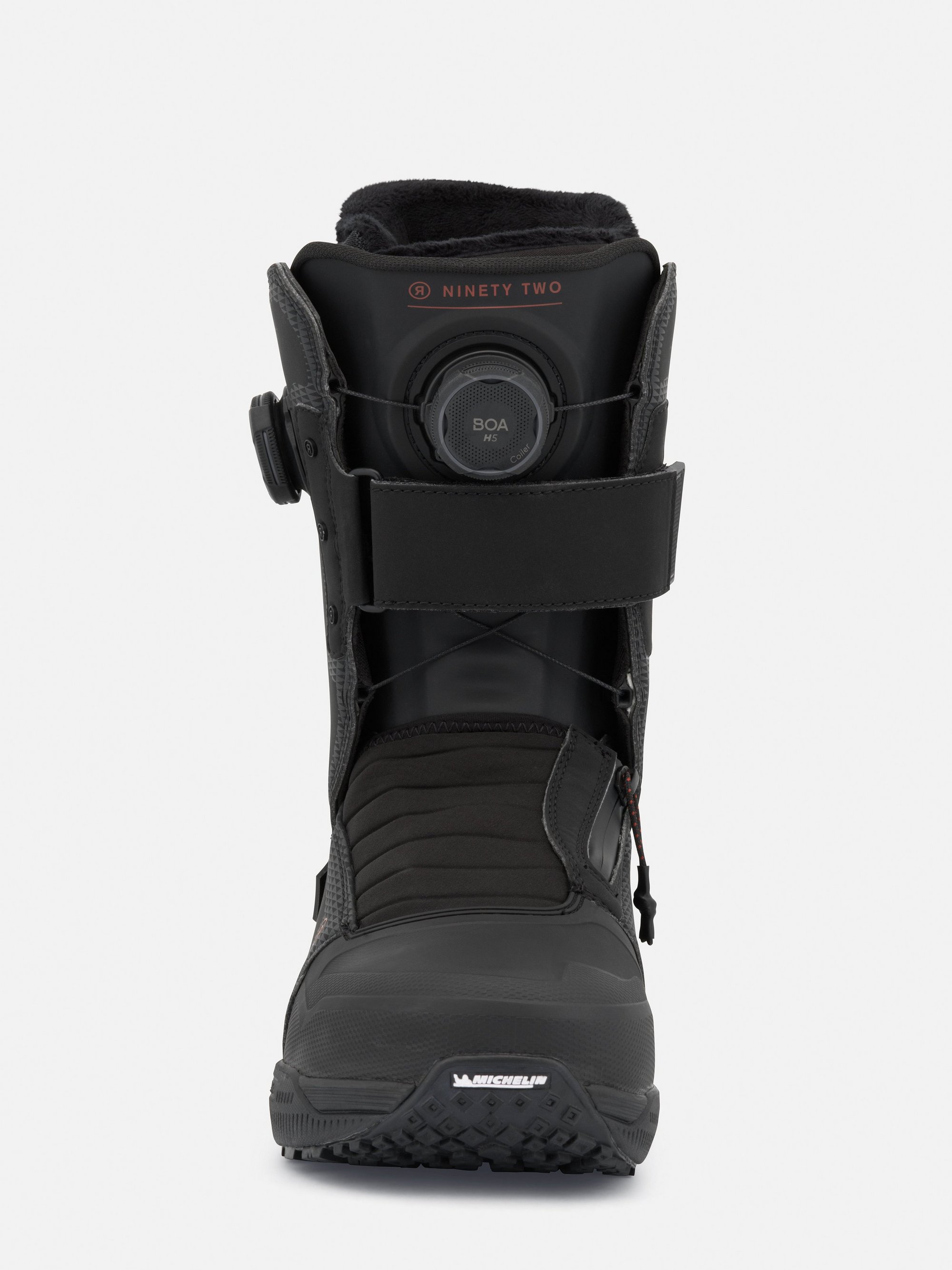 Chaussure de ski, chaussure de snowboard, noire, système BOA, semelle en caoutchouc