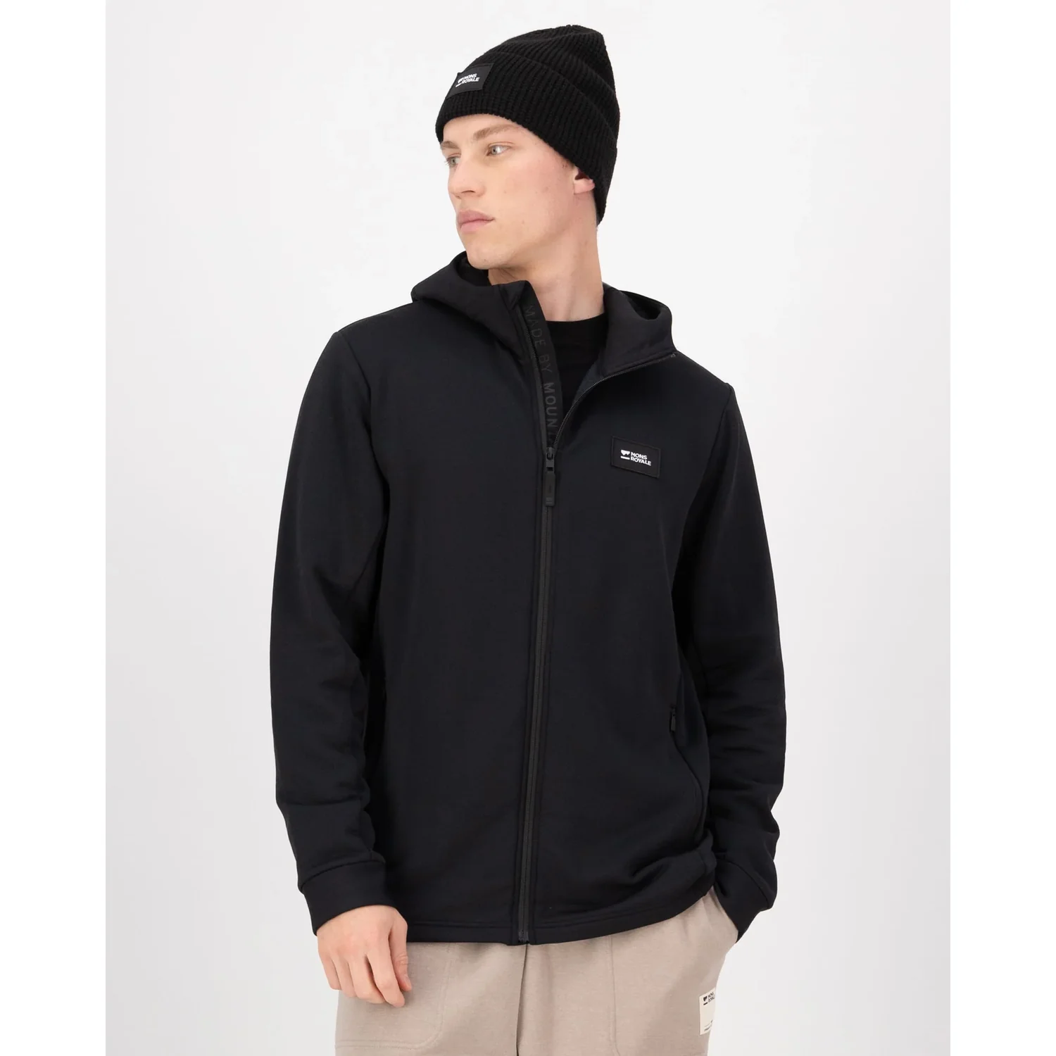 Arcadia Mer. Fleece Hoody Herrenjacke, Schwarz, Kapuze, Reißverschluss, Fleecejacke