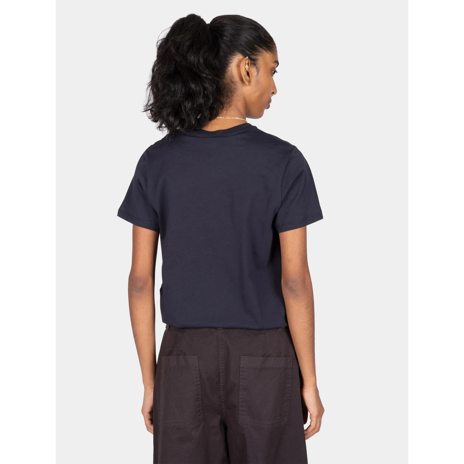Vancy T-Shirt Damen-T-Shirt, Marineblau, Kurzarm, Rundhalsausschnitt, Baumwolle
