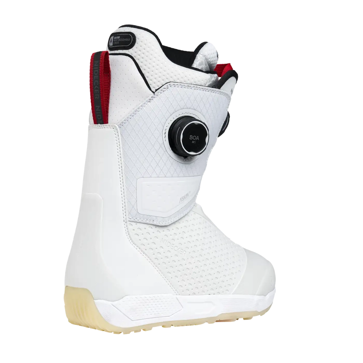 Bottes de neige, bottes de snowboard, bottes montantes, chaussure blanche, chaussure à molette, chaussure, chaussure de snowboard, système de fermeture Boa, montante, couleur blanche