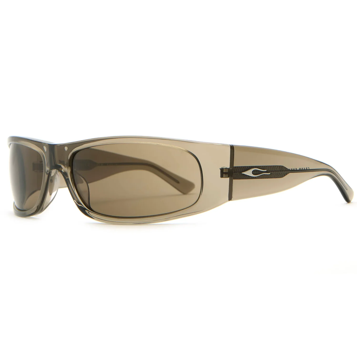 The Speed Charm Sonnenbrille, braunes Gestell, braune Gläser, Kunststoffgestell, rechteckige Gläser