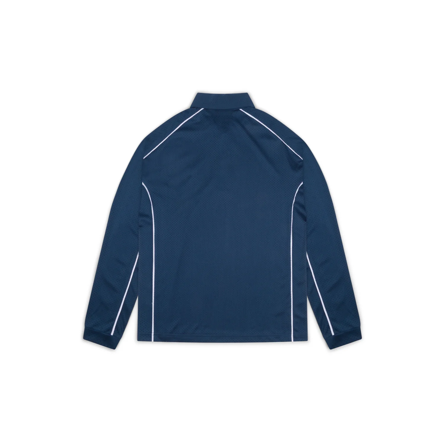 Piped LS Quarter Zip Polo Sportjacke, Dunkelblau, Langarm, Stehkragen, Kontrastpaspeln