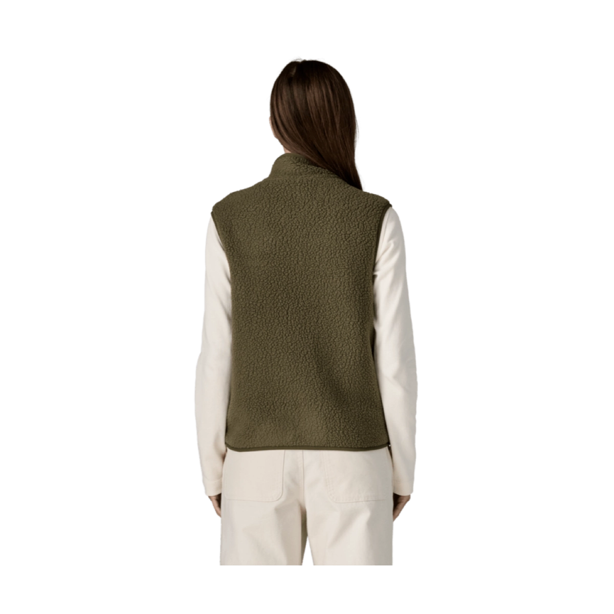 W'S Retro Pile Vest Fleece, Weste, Olive, Olivgrün, Material_Fleeced