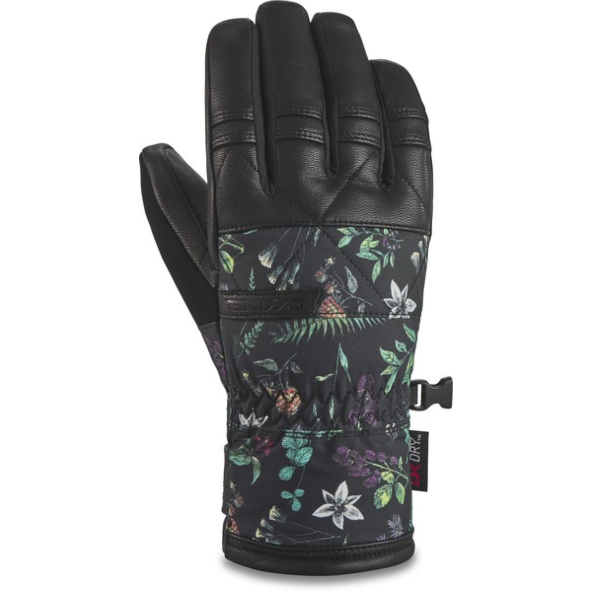 Skihandschuh, Winterhandschuh, Gesteppte Oberseite, Floral Muster, Ledermaterial
