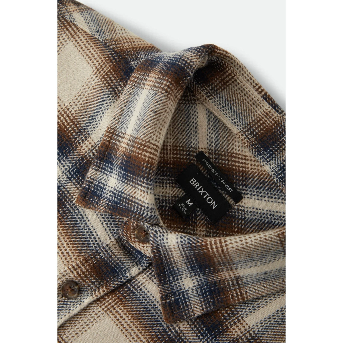Karierter, Flanell, Hemd, Braun, Blau, Muster: Karo, Flanell, Hemd, Knopfleiste, Braun-Blau-Beige