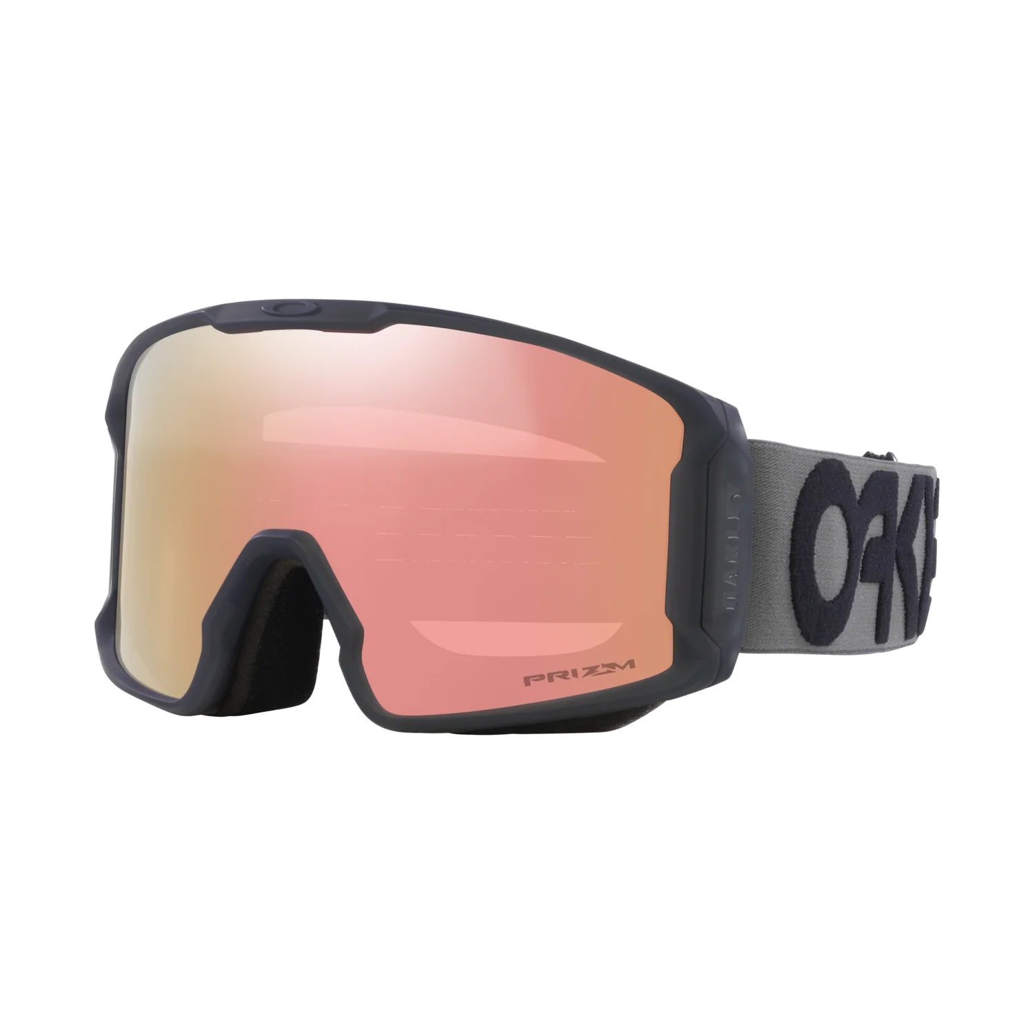 Line Miner L Lunettes de ski, verres miroités, verres roses, monture noire, sangle grise