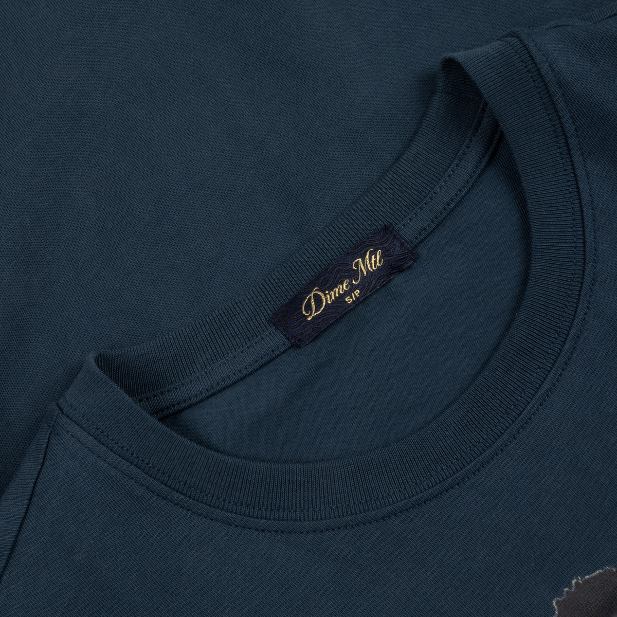 Besties Tee dunkelblau, Rippenstrick, Kragenband, Labelstich, T-Shirt-Label, T-Shirt, Rundhals, Navy, Baumwolle, Uni