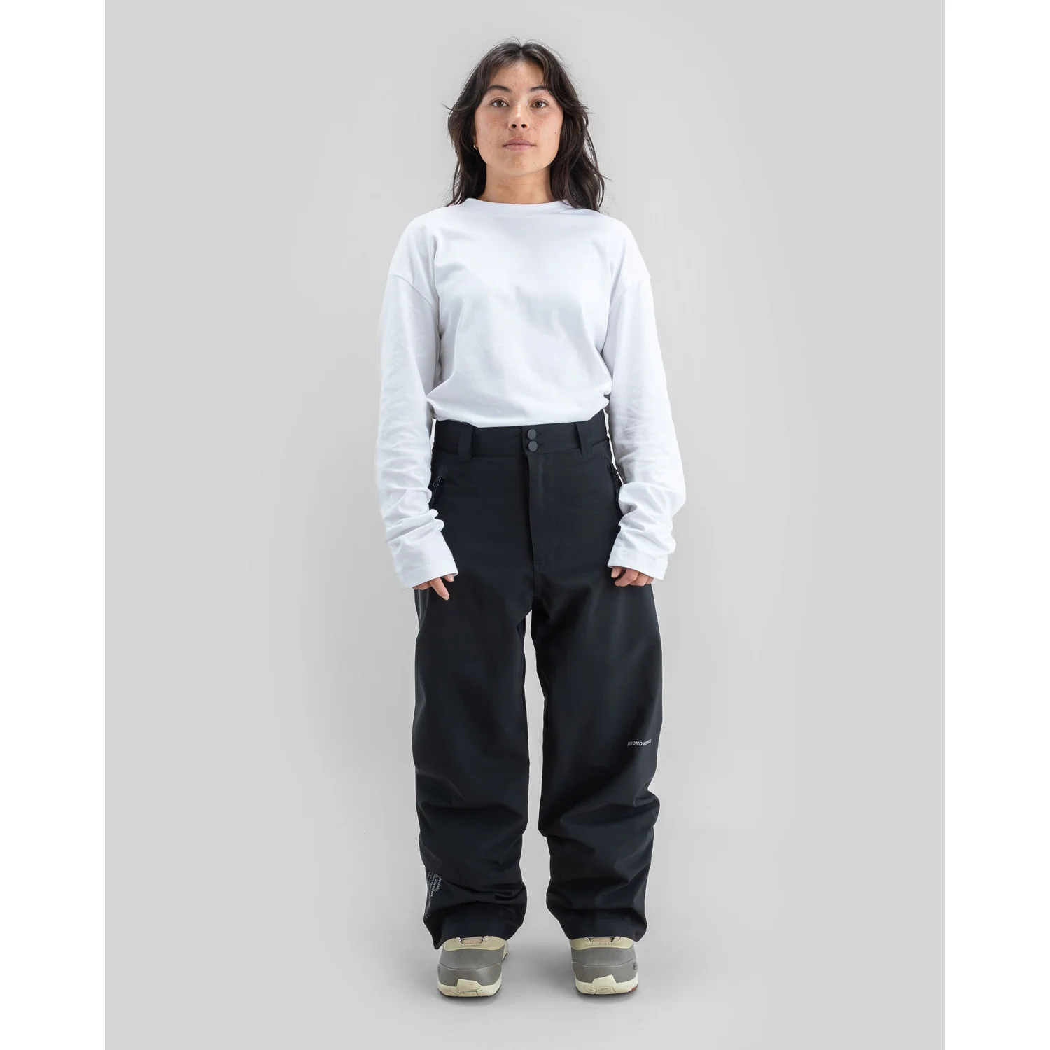 Pantalon de ski, noir, coupe ample, pantalon de snowboard, jambes longues