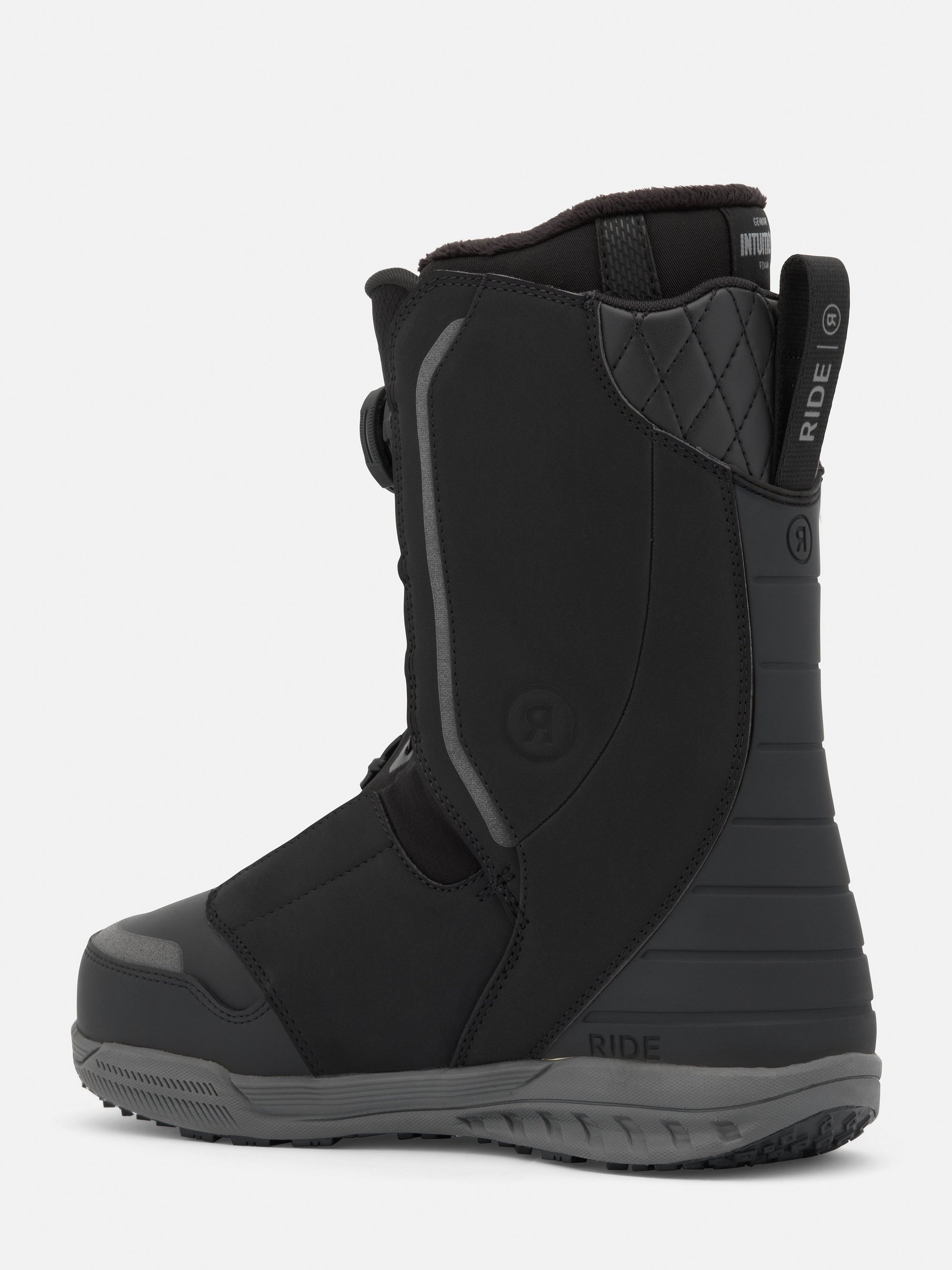 Lasso Pro Chaussures de snowboard, chaussures noires, empiècement matelassé, bottines, marque Ride visible