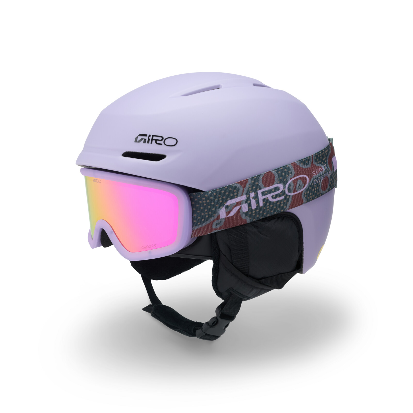 Spur Combo Bonnet de ski, lunettes de ski, casque à coque, lavande, protection UV