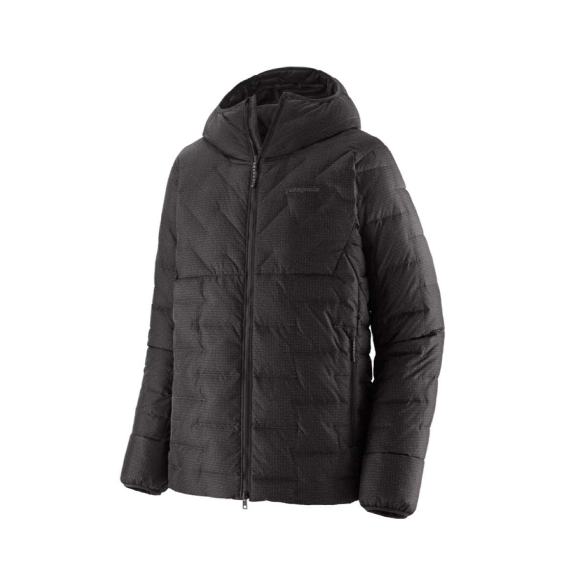 Daunenjacke, Pufferjacke, Hoodie Jacke, Schwarz, Reißverschluss