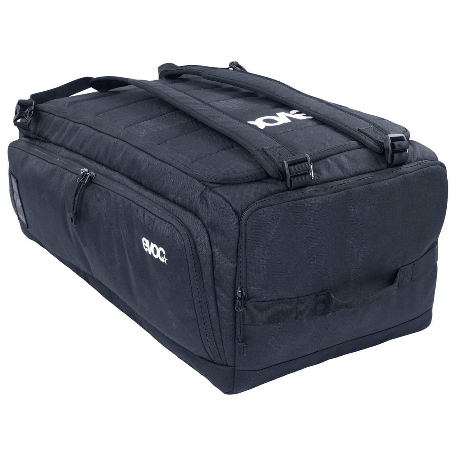 tasche, duffel-tasche, reisetasche, schwarz, gepufft