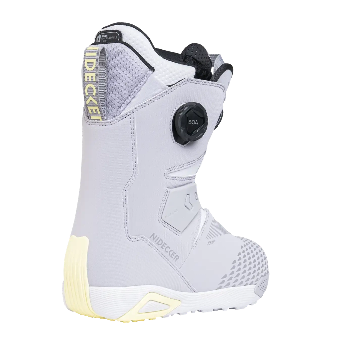 Snowboardstiefel, Boa-Drehverschluss, Hoher Schnitt, Grau, Vibram-Sohle, Snowboard-Stiefel, Schneestiefel, Hard-Shell, BOA-Drehknopf, Grau-Weiß