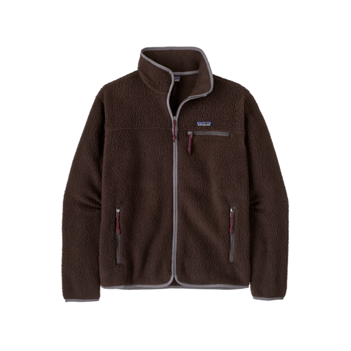 Fleecejacke, Braun, Vollreißverschluss, Brusttasche, Reißverschlusstaschen