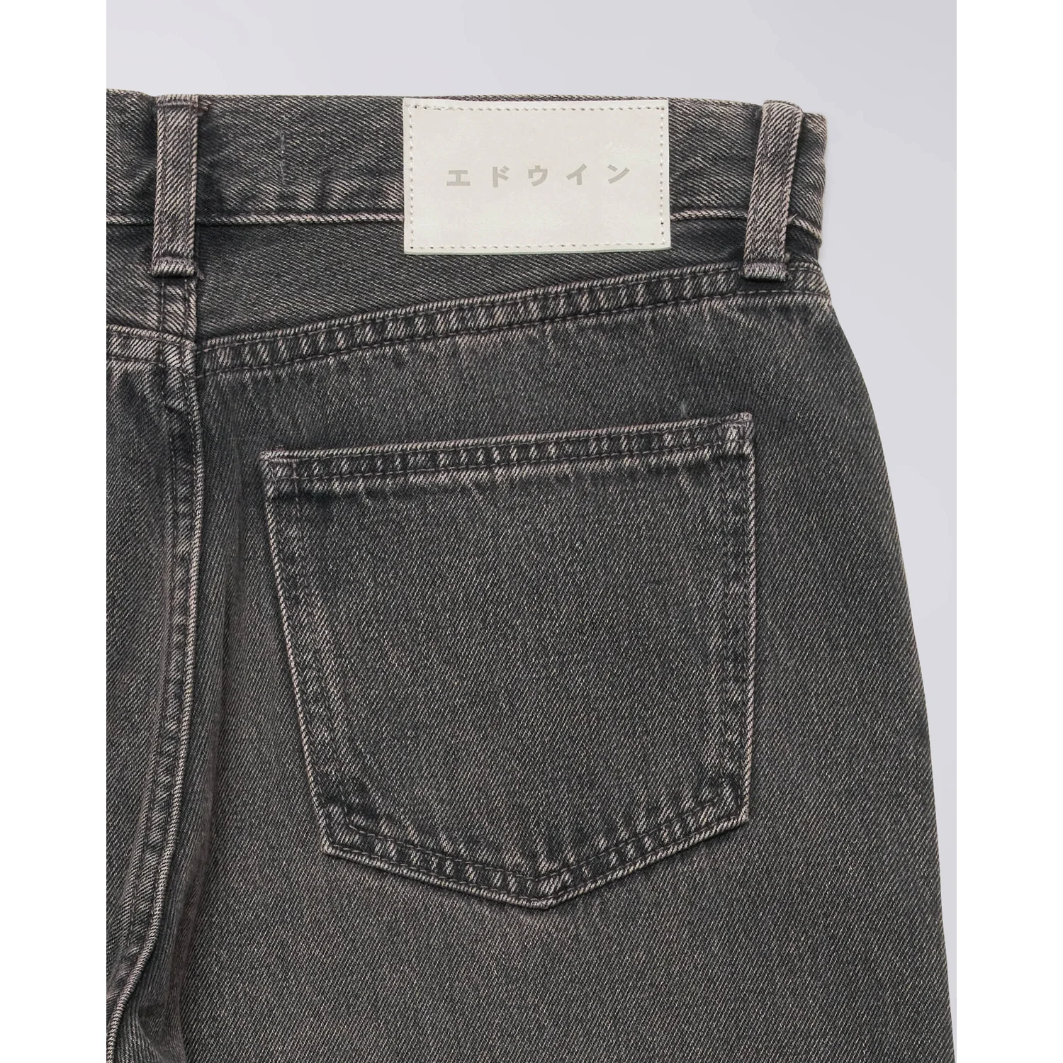 W' Lexie Pant Jeans, Schwarzer Denim, Used-Waschung, Gesäßtasche, Baumwollstoff