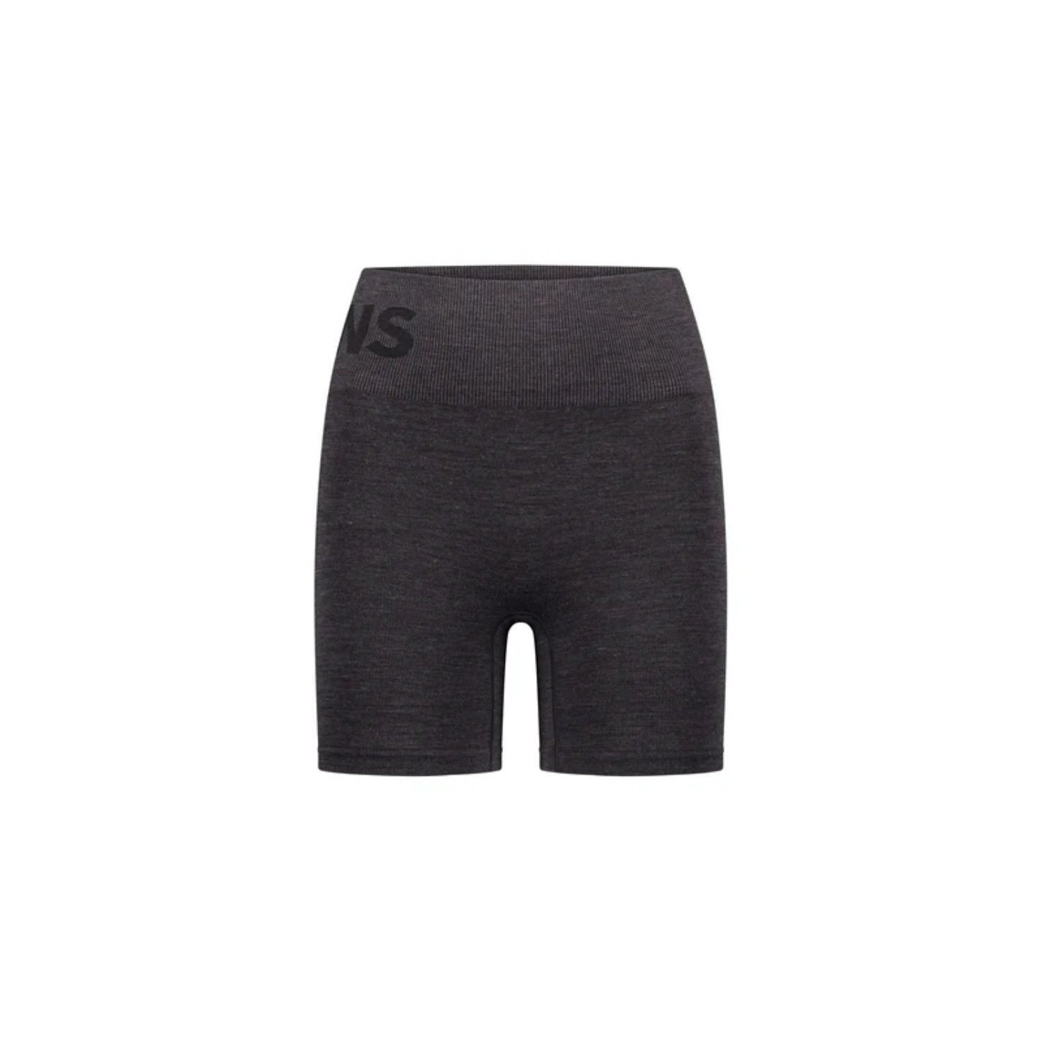 Jupe courte, taille basse, tour de genoux, gris foncé, fibres synthétiques ?