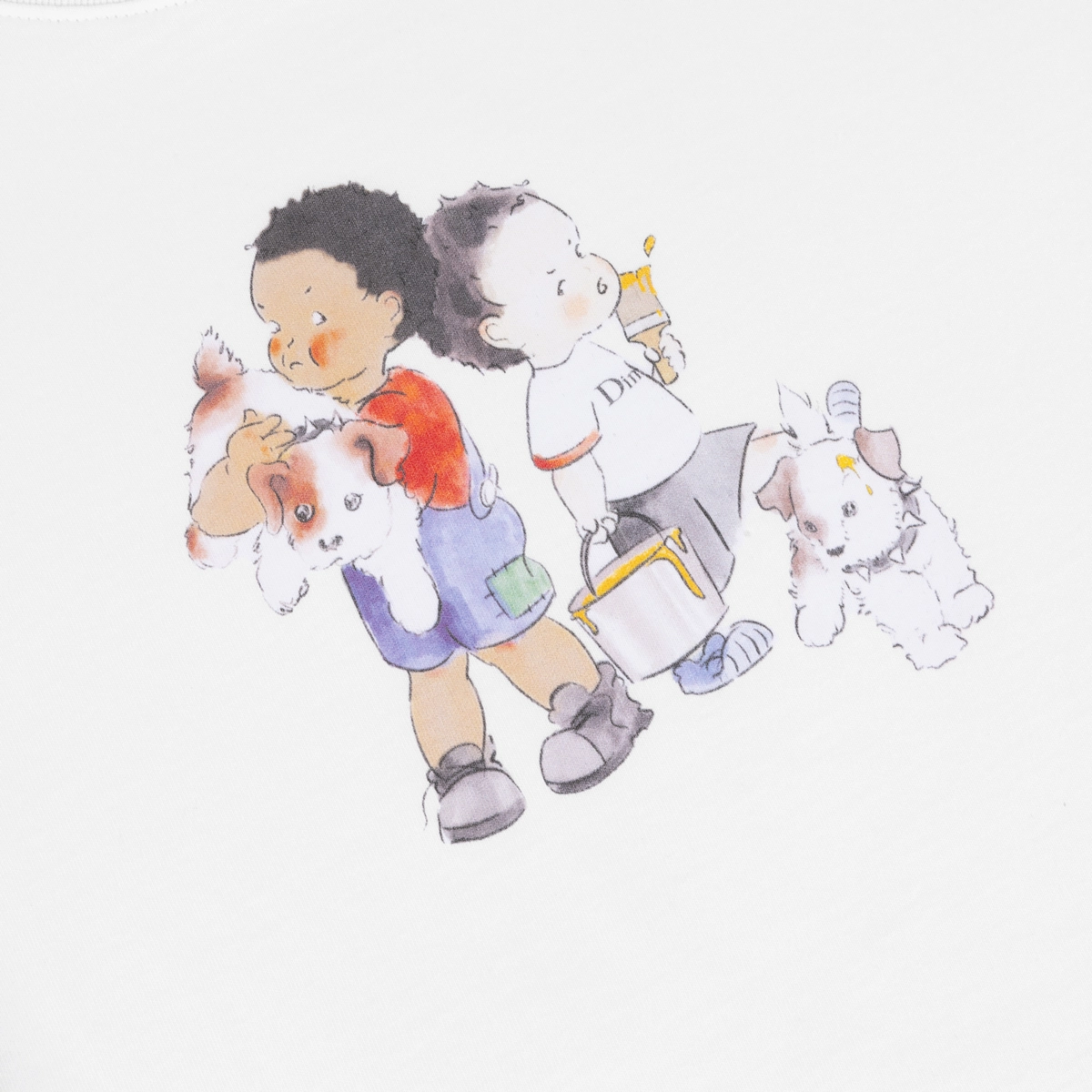 Besties Tee T-shirt enfant, imprimé de bande dessinée, coton, personnages mignons, enfants, chiens, vêtements, illustration, imprimé