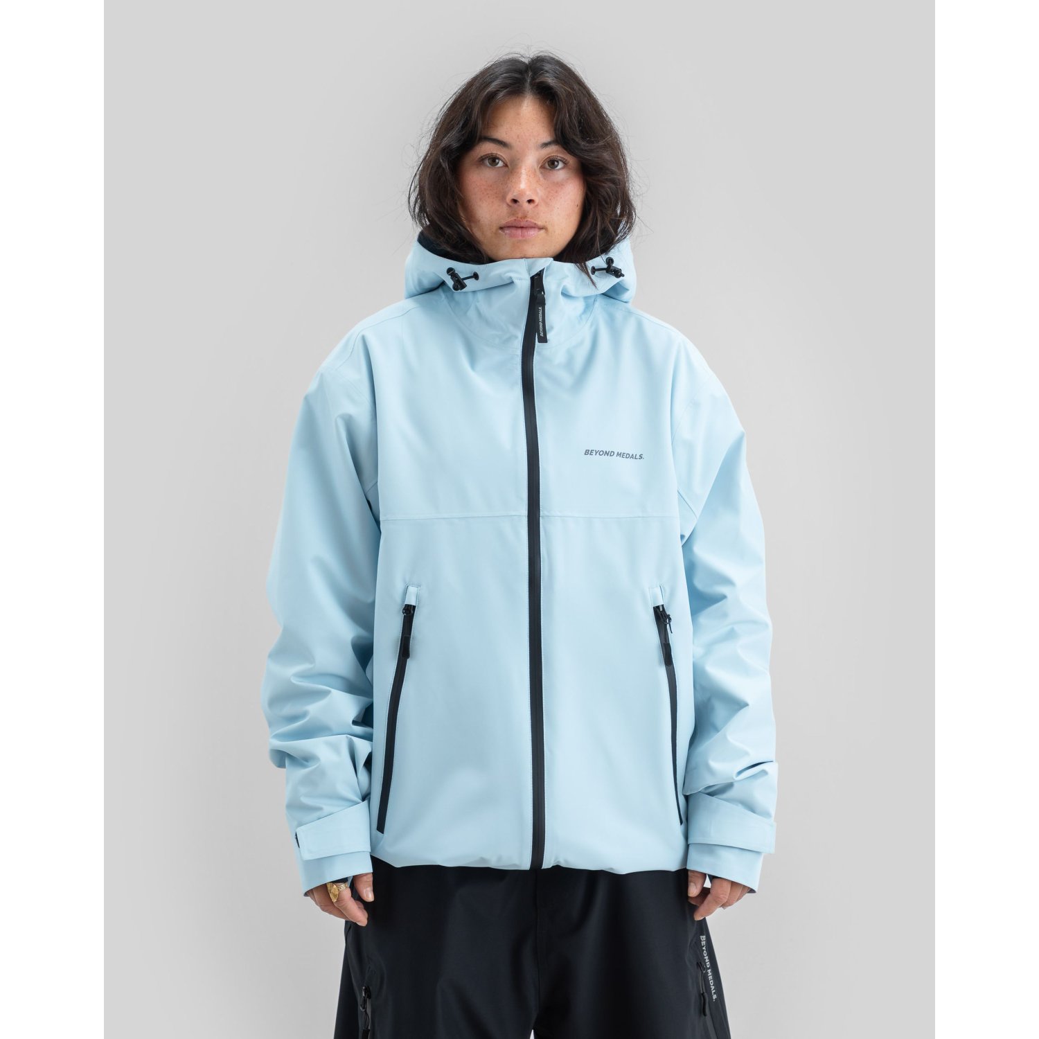 Park Jacket 2L veste, coupe-vent, à capuche, bleu clair, fermetures éclair