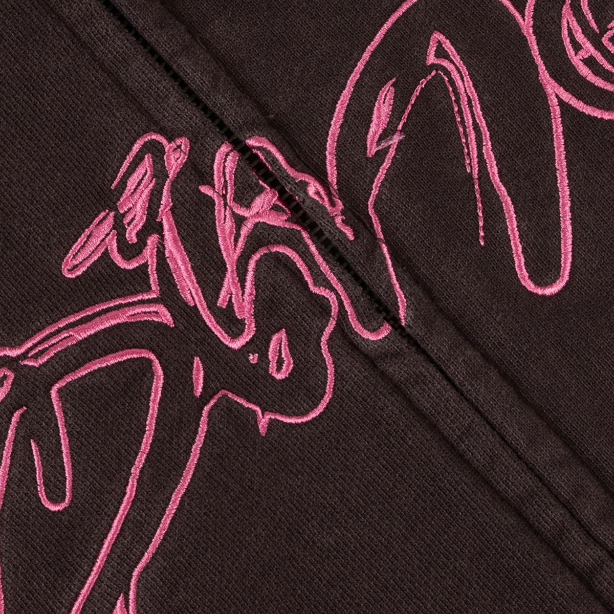 Fleury Print, Hoodie, Kunststoff, Graphic, Pink Outline