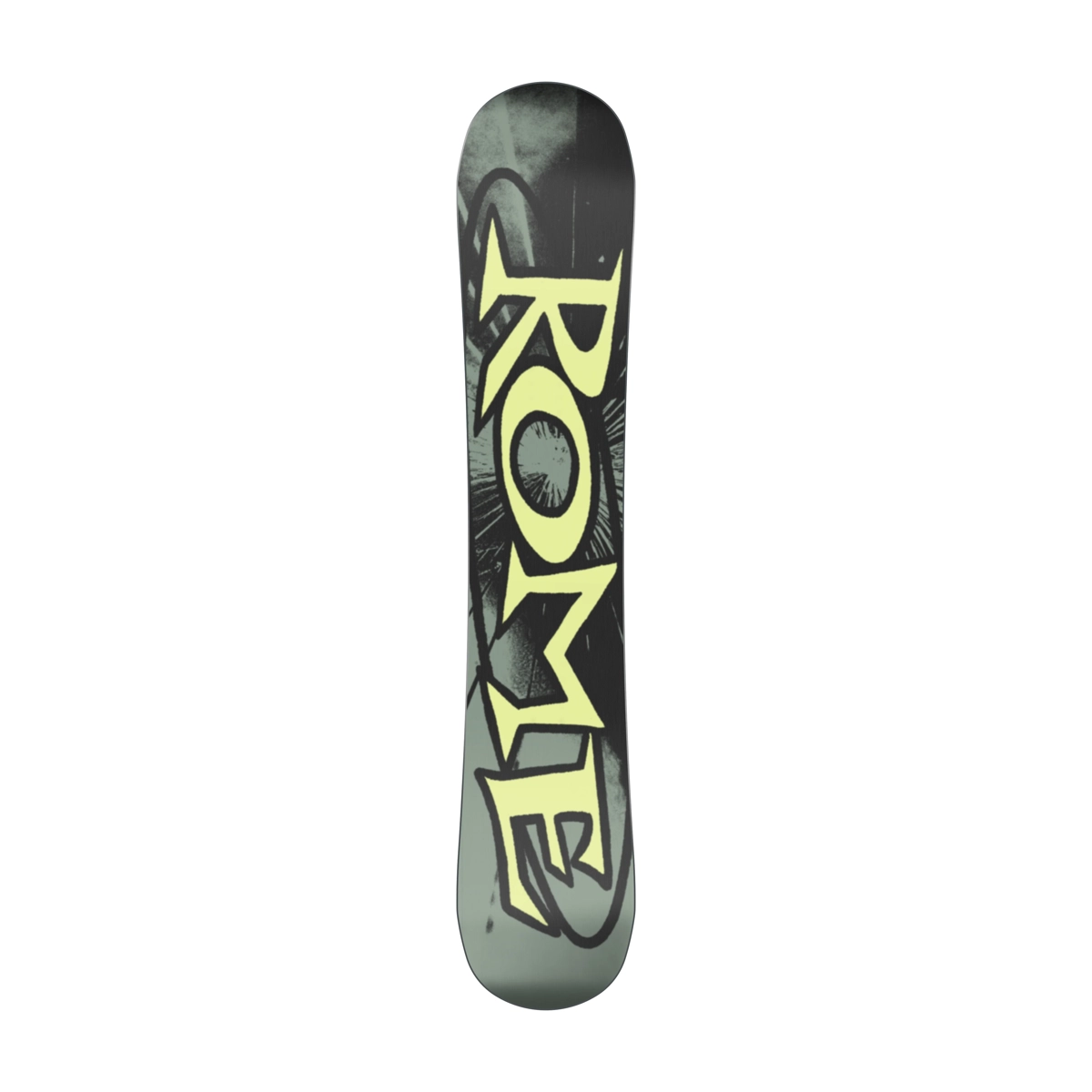 Artifact snowboard, graphismes, vert, jaune, largeur/forme de la planche