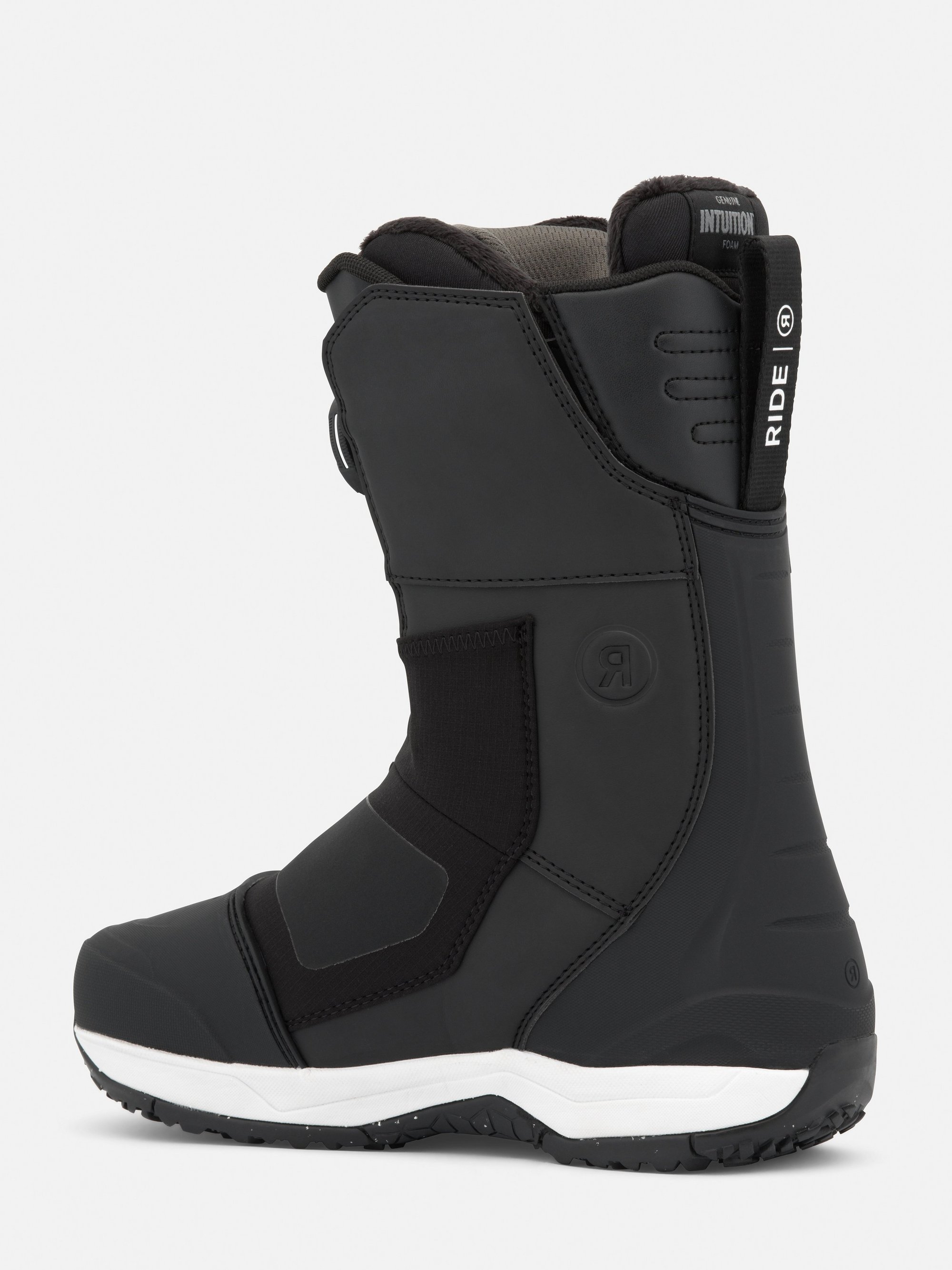 Chaussures de snowboard, noires, semelle en caoutchouc, fermeture à glissière