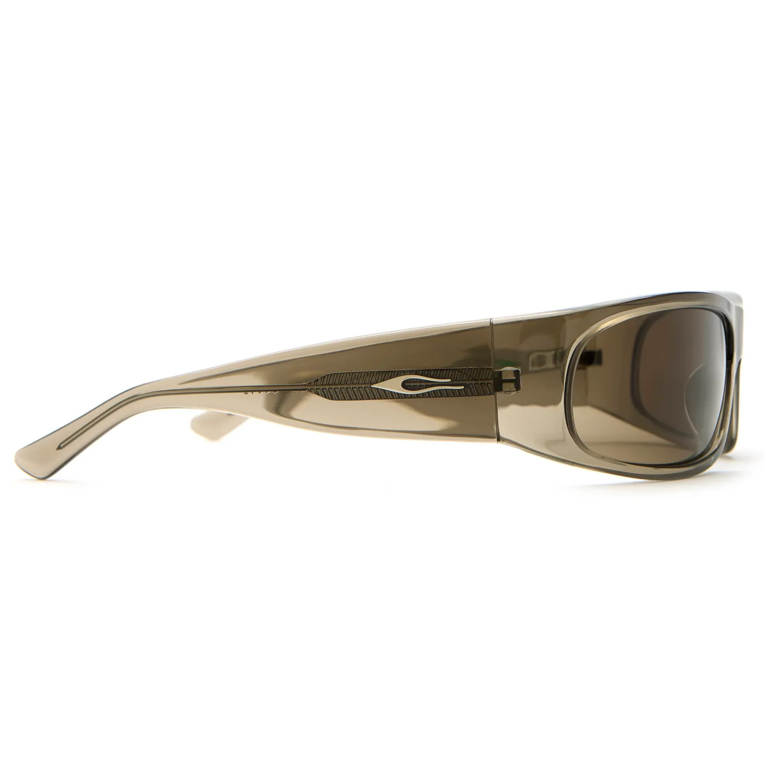 The Speed Charm Sonnenbrille, Kunststoffrahmen, brauner Rahmen, getönte Gläser, breite Bügel