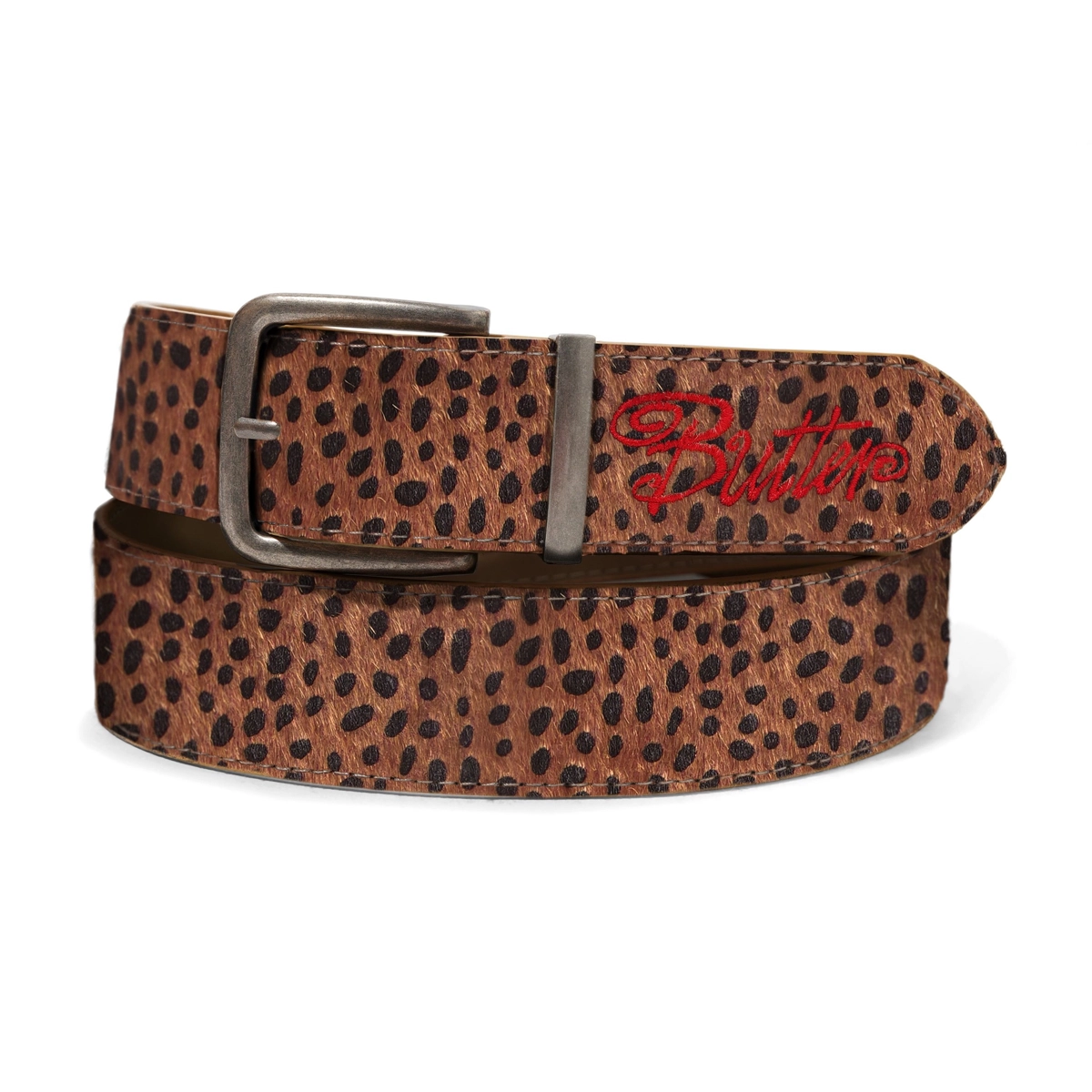 Leopardmuster, Lederhose, Gürtel, Leder, Leopardendruck, Braun, Schließe Metall