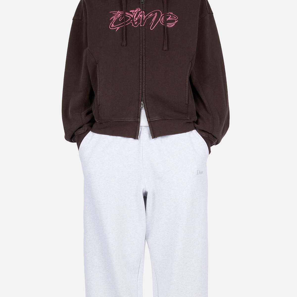 Hoodie, Reißverschluss, Kapuze, Braun, Hose