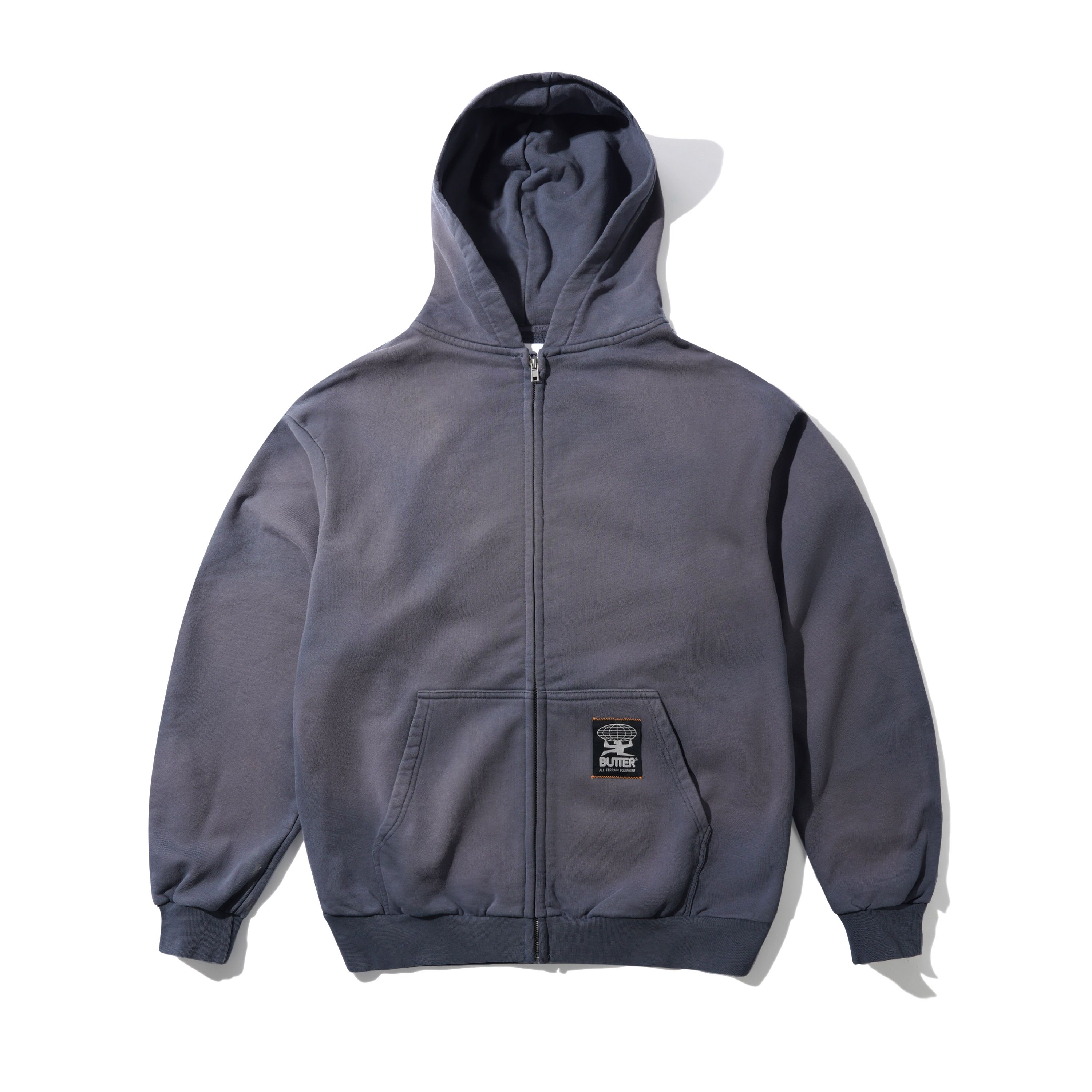 Garage Zip-Thru Hood Sweat à capuche, sweat à capuche zippé, poche avant, poche kangourou, gris