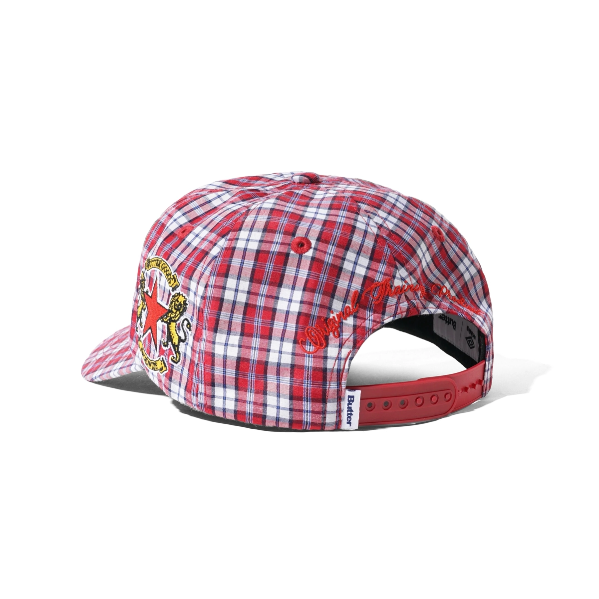 Baseball-cap, Mantel-plaid, Rot, Verstellbares, Stickerei, Cap, Baseballcap, Roter Karomuster, Verstellbares Band, Stickerei
