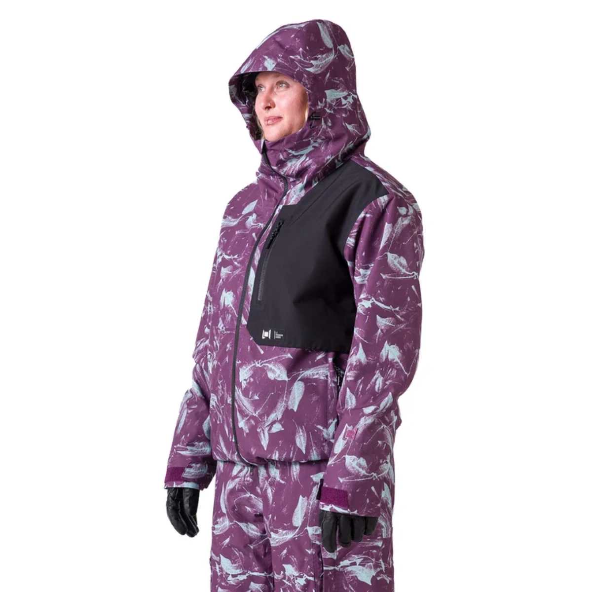 Veste imperméable, veste d'hiver, sweat à capuche, motif violet, fermeture éclair, veste de snowboard, capuche, motif camouflage violet, coupe-vent, poche zippée