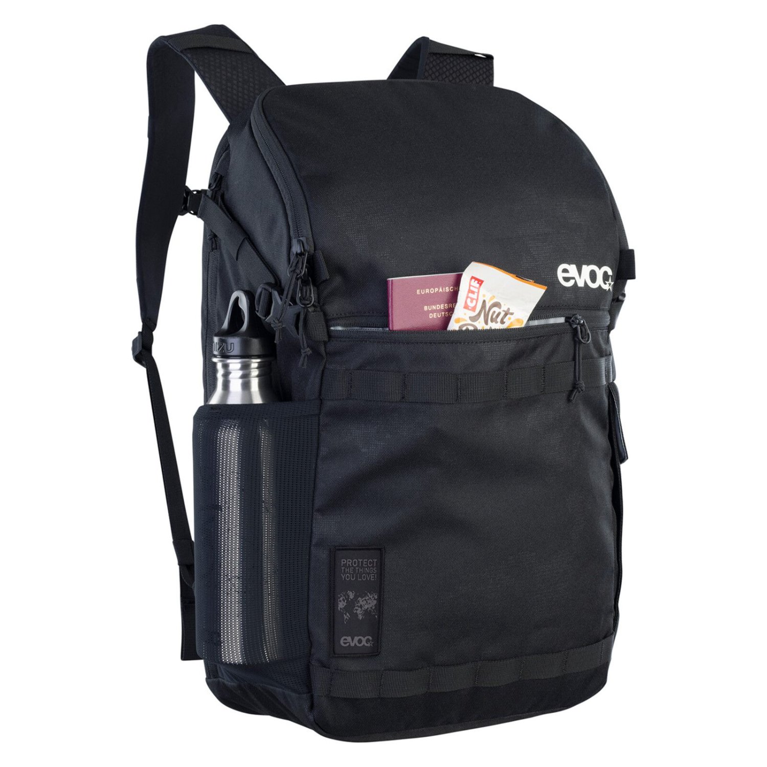 Travel Backpack 22 Rucksack, Backpack, Schwarz, Fronttasche, Seitentasche