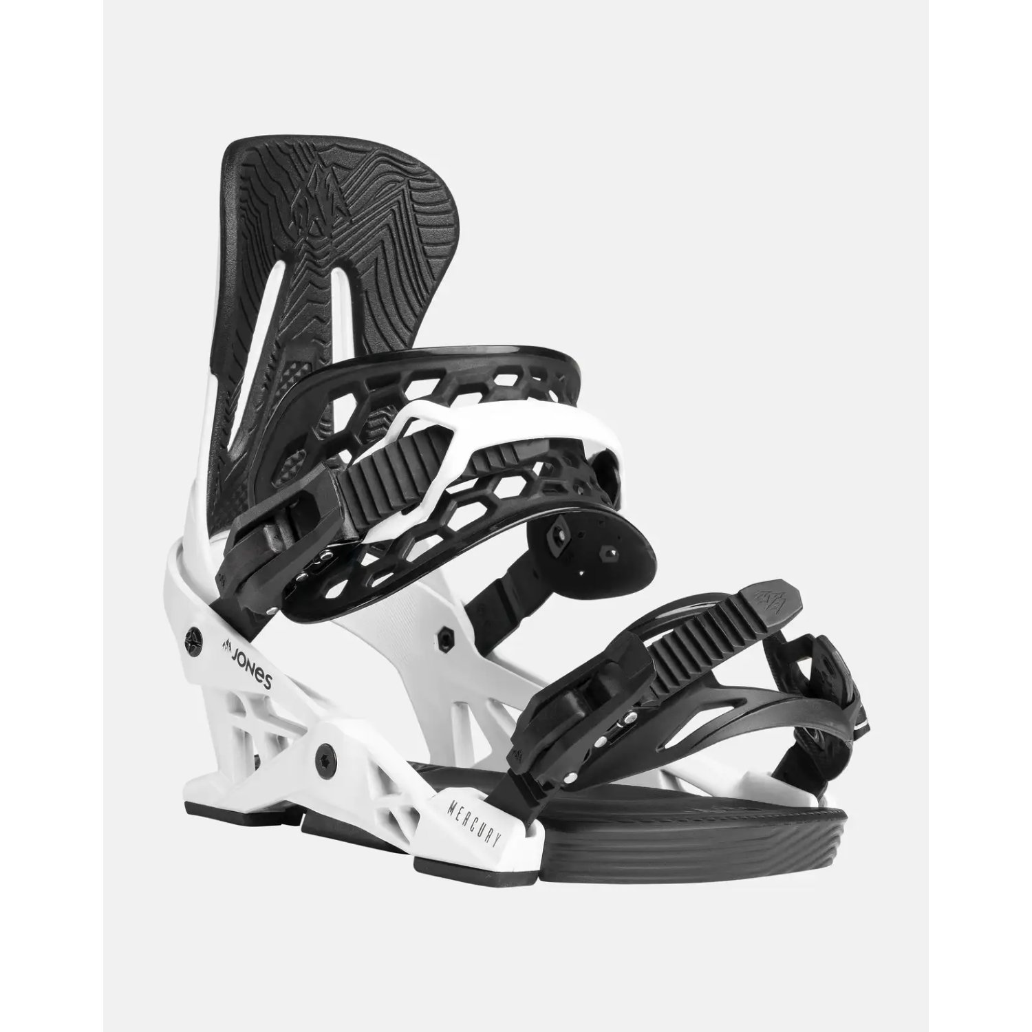 Fixations de snowboard, fixations pour homme, blanc et noir, fixations à enfilage, cadre en plastique