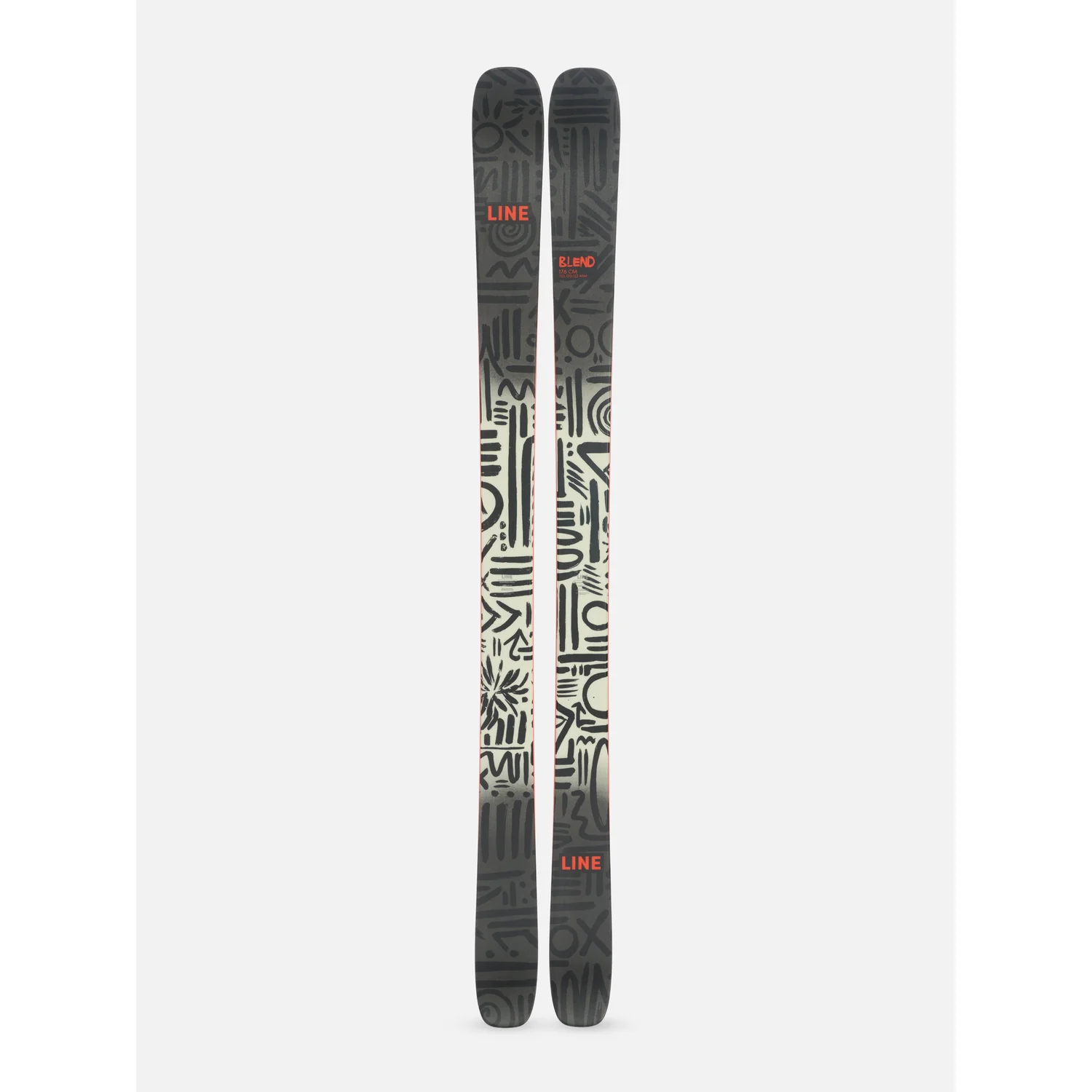 Blend Ski, Paar Ski, Grafisches Muster, Schwarz-beige, All-Mountain-Ski