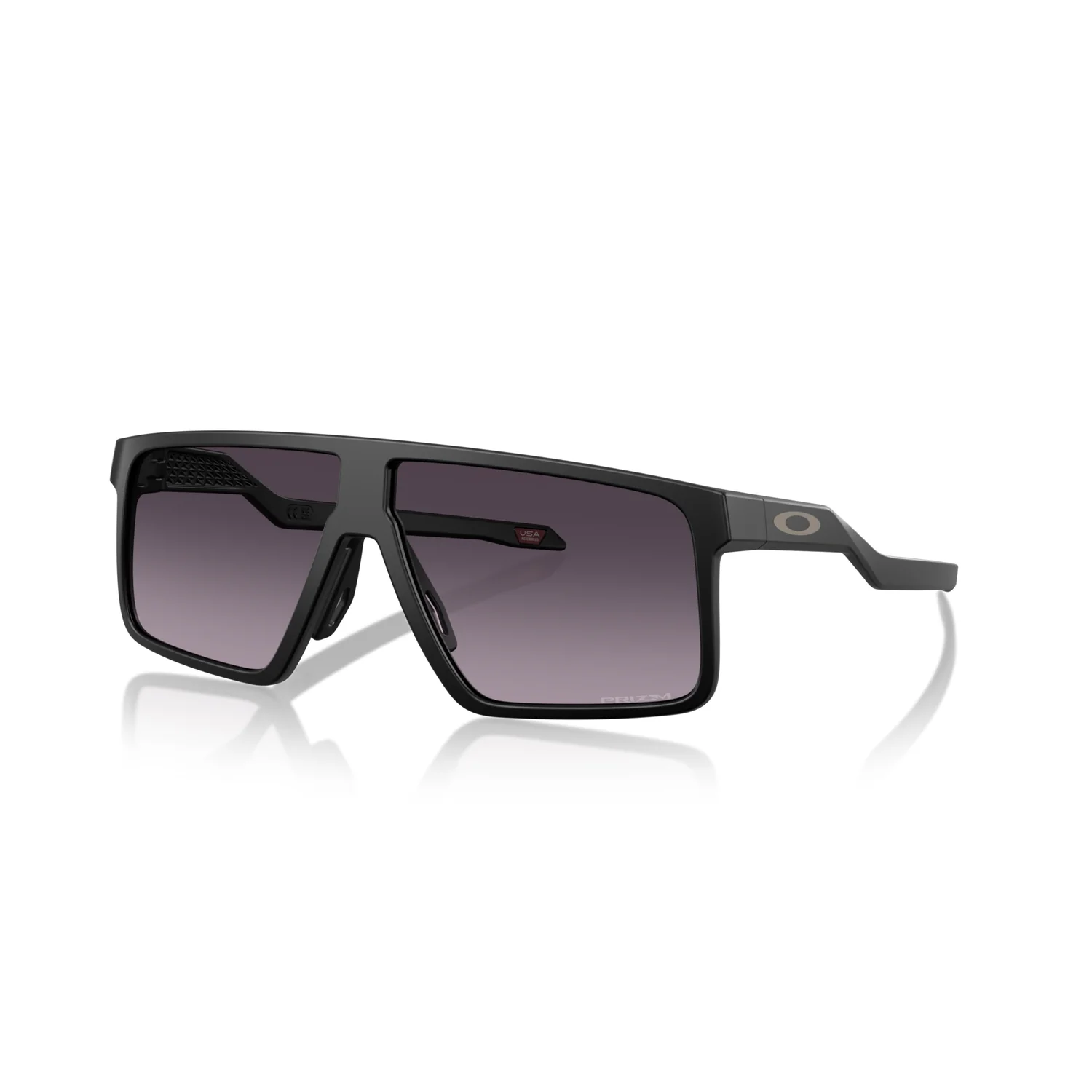 Sonnenbrille, Kunststoffrahmen, schwarzer Rahmen, violette Gläser, eckige Form