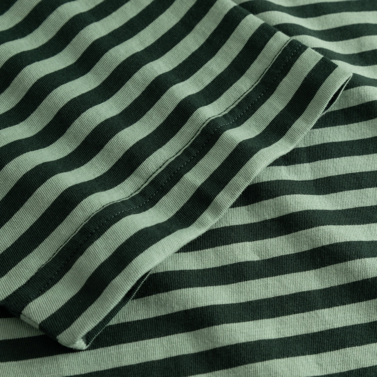 Rayures, tissu, vert, couture, vêtements, rayures, t-shirt, vert, coton, col rond