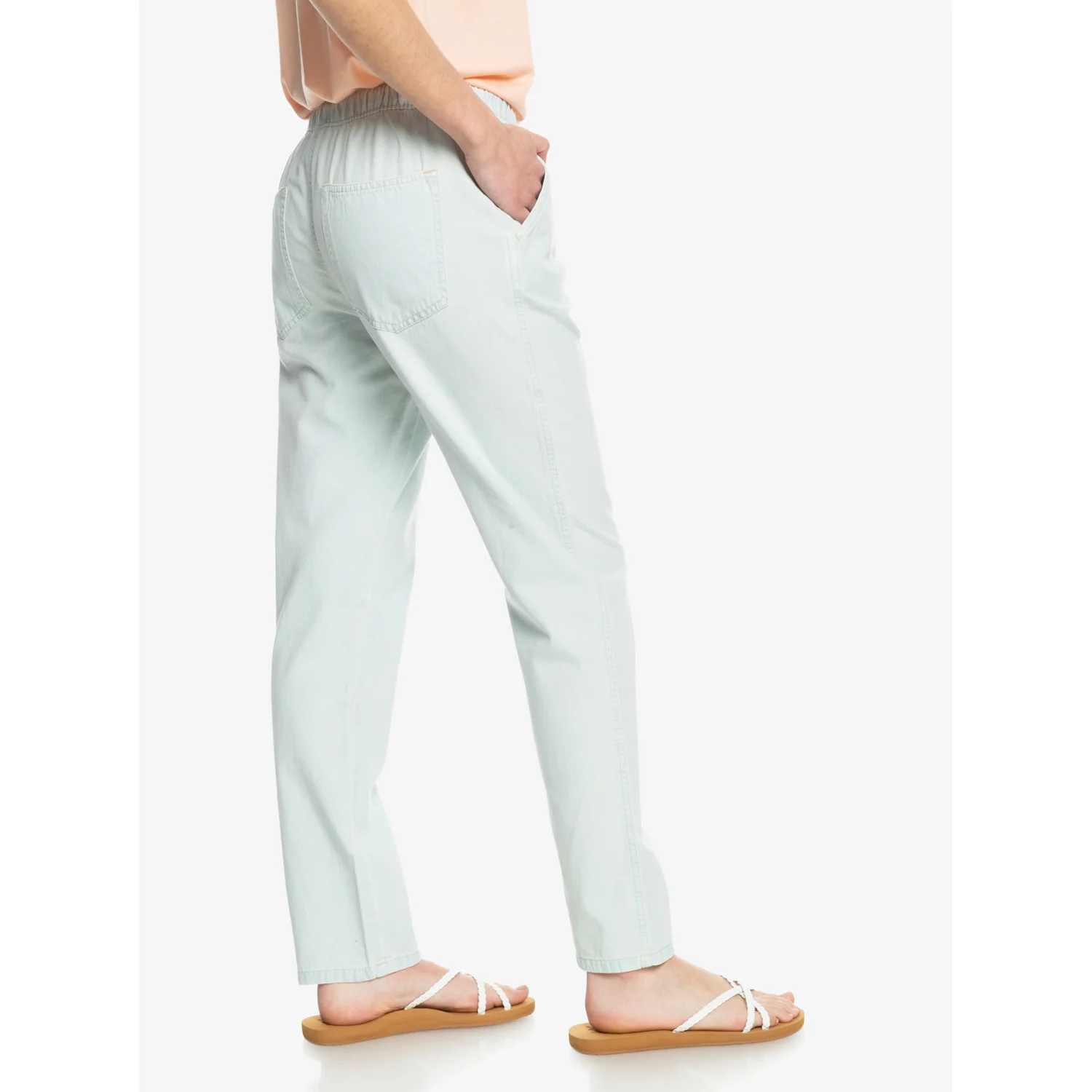 Slow Swell Regular Damenhose, Mintgrün, Jeansstoff, Elastikbund, Gerades Bein