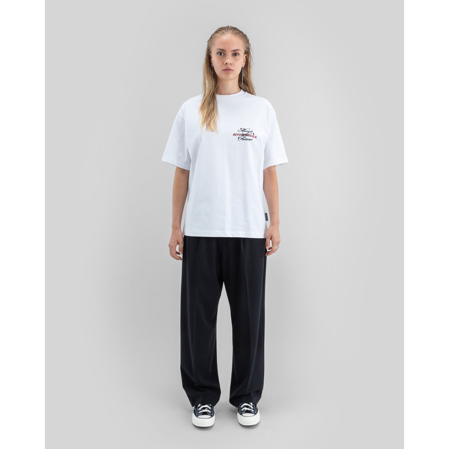 Forever Tee T-shirt, blanc, coupe ample, texte du logo