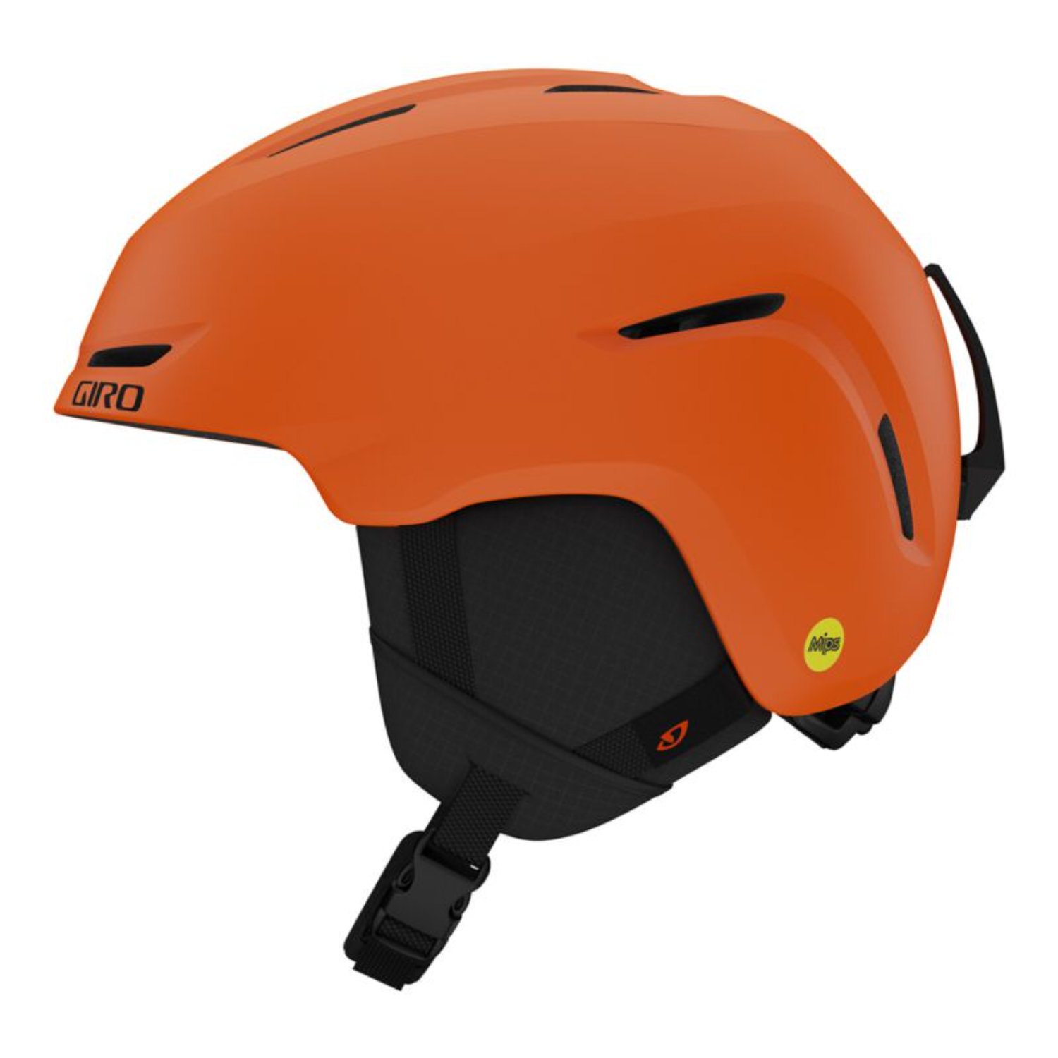 Casque de ski, Giro, casque orange, sangle réglable, MIPS