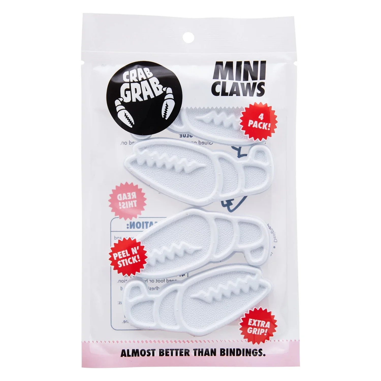 Mini Claws Mini-Klettergriffe, Kunststoff, Weiß, Krabbenklauen-Form, 4er-Pack