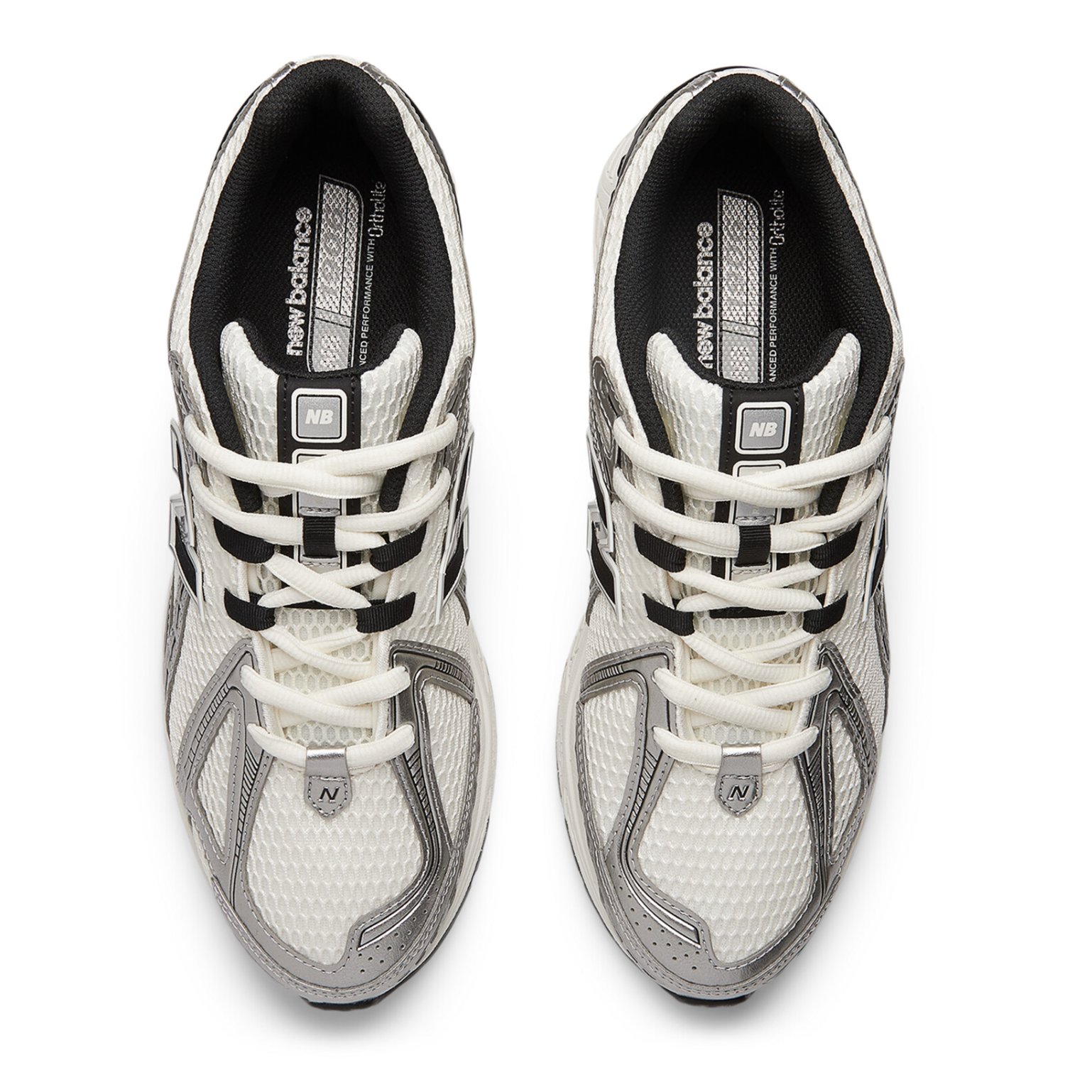 Baskets, chaussures de sport, chaussures de course, tige en mesh, blanc/gris