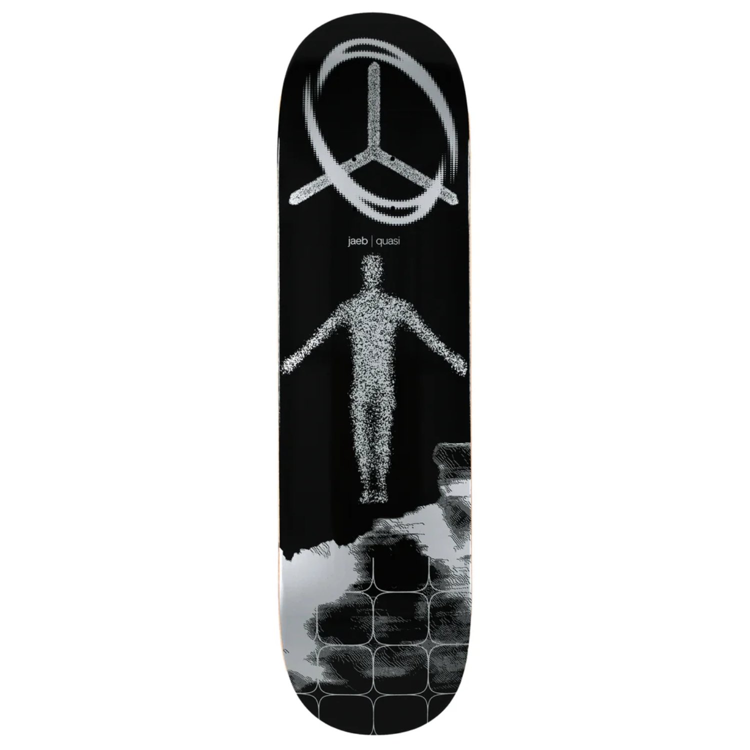 Skateboard, Deck, Schwarz, Grafik, Griffmuster