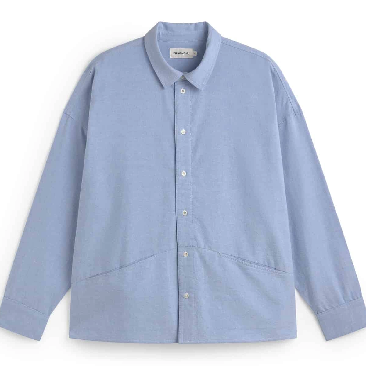 Jim Shirt Hemd, Langer Arm, Locker Schnitt, Kornblumenblau, Knopfleiste
